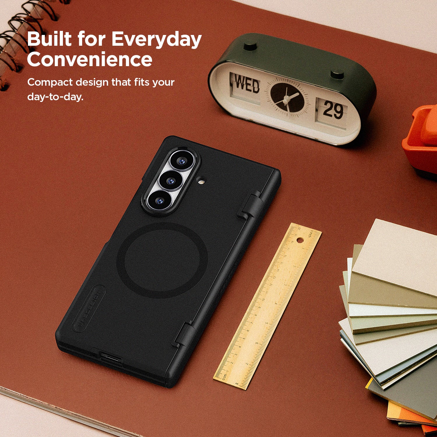 Built-in magnetic ring on the Galaxy Z Fold 8 Ultra Modern case for compatible chargers and accessories.