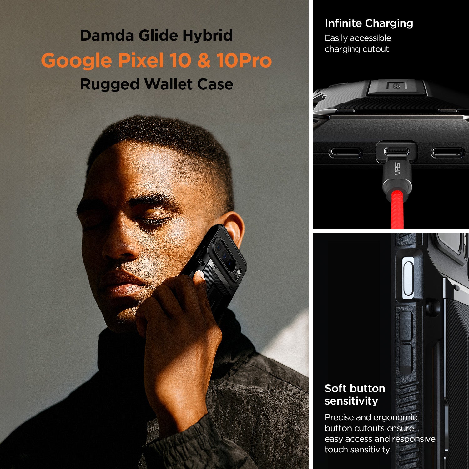 google pixel pro 10 and 10 PRO Rugged case wallet card holder compartment easy carry smart cute kickstand quick convenient modern red green color cute women outdoor