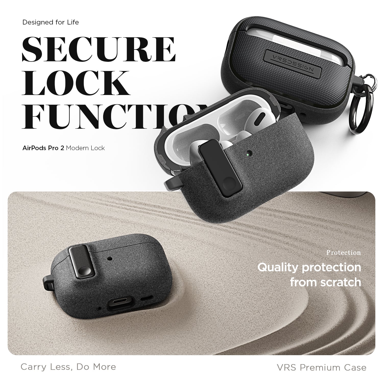 Apple AirPods Pro Modern Lock Wireless Headphones with Noise Cancellation, Rugged modern and Lightweight Slim case by VRS