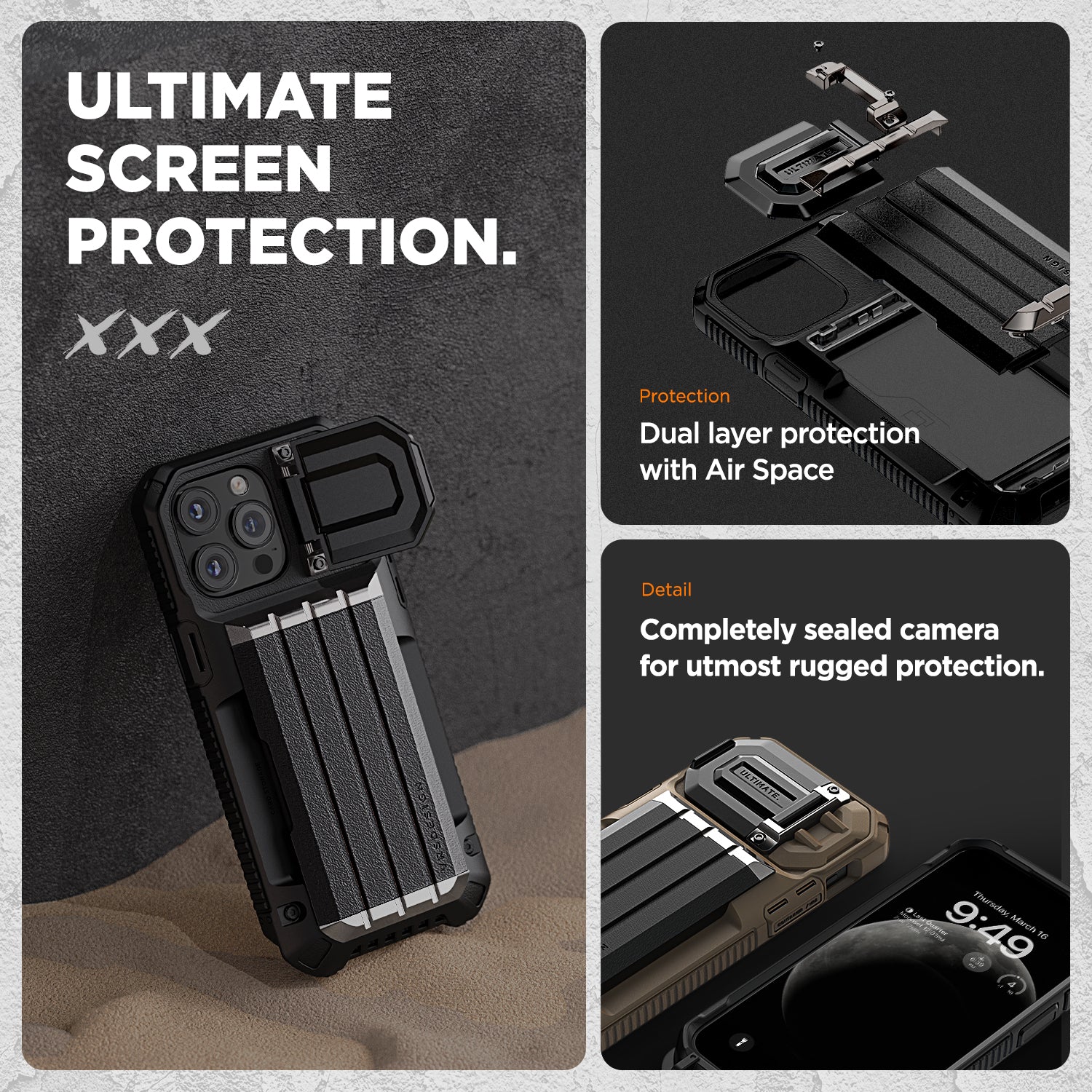 iPhone 15 Pro Max Case with Card Holder Wallet and Built in Camera Protector by VRS Design Damda Glide Ultimate