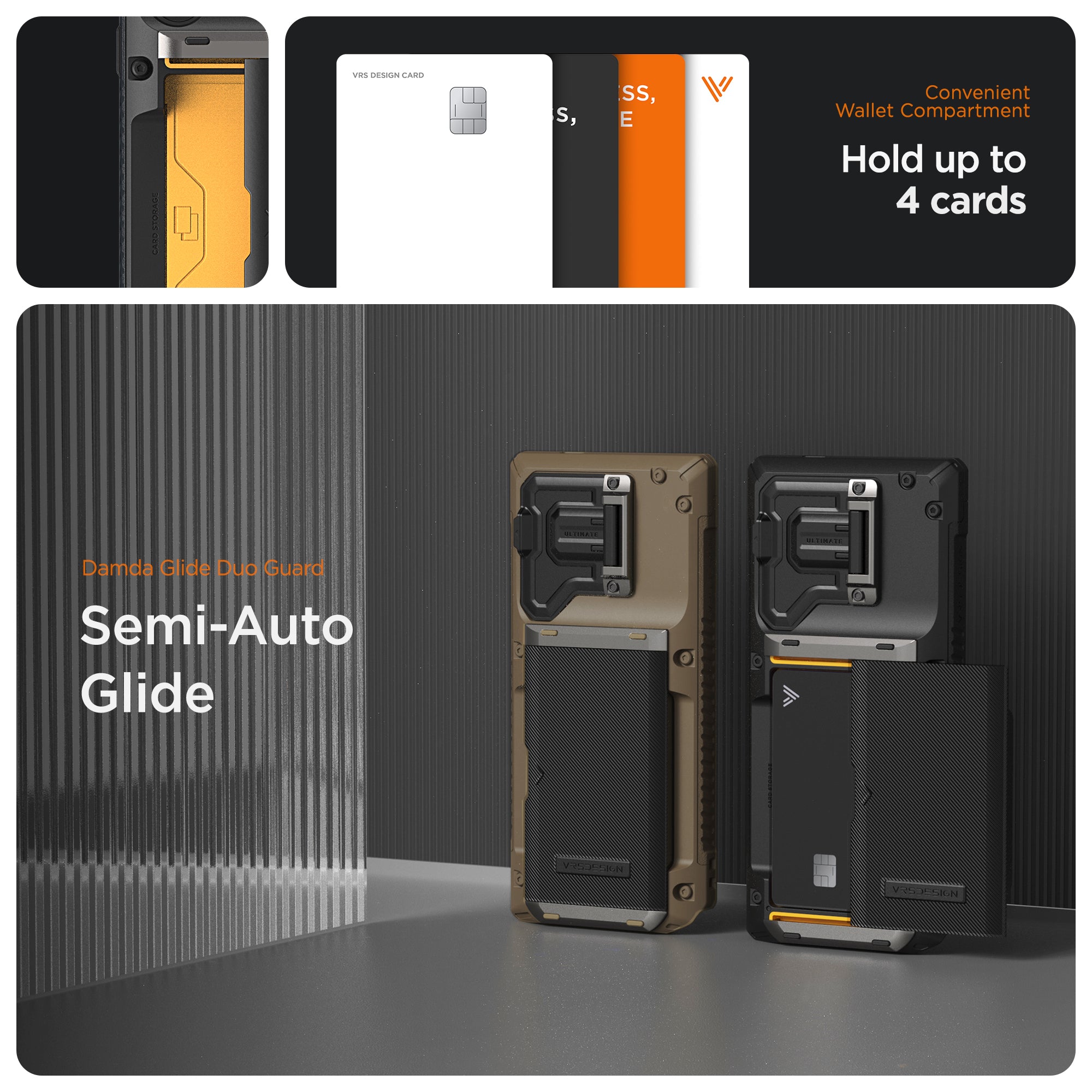 all in one modern case perfect protection card holder wallet camera cover protector carry less do more 4 cards metal plate Samsung Galaxy S24 Ultra case