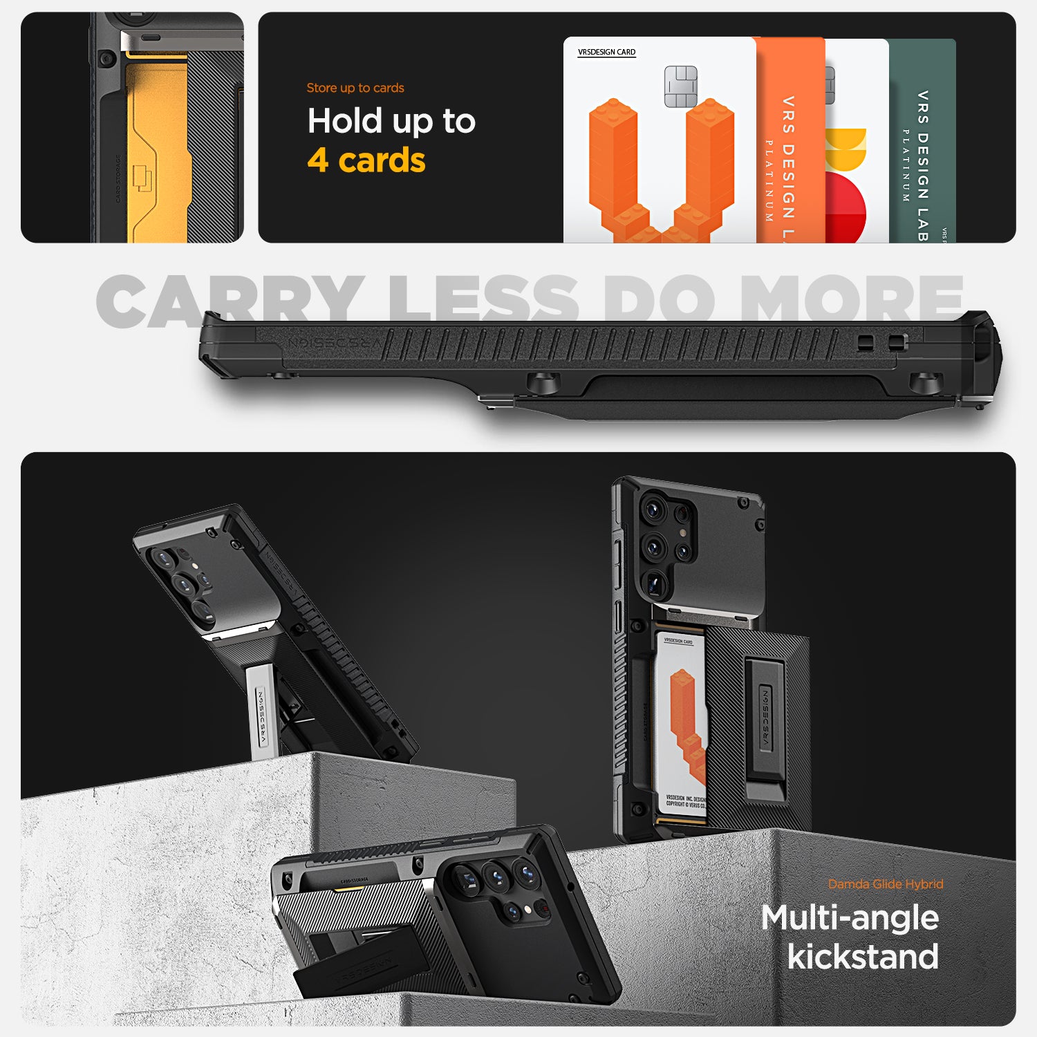 Samsung Galaxy S23 Ultra wallet rugged case with multiple durable and convenient card slot with sleek minimalism by VRS