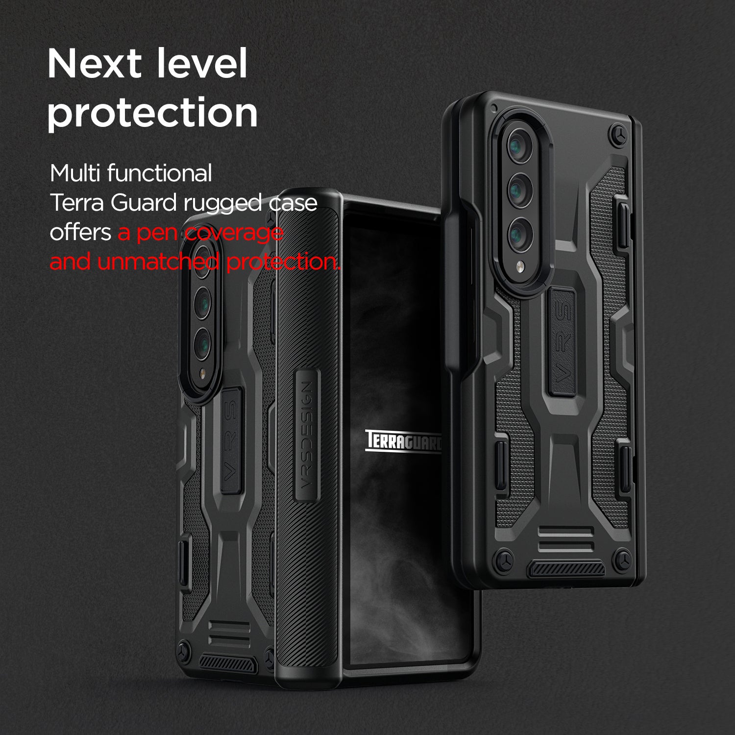 Samsung Galaxy Z Fold 4 wallet rugged case with multiple durable and convenient card slot with sleek minimalism by VRS