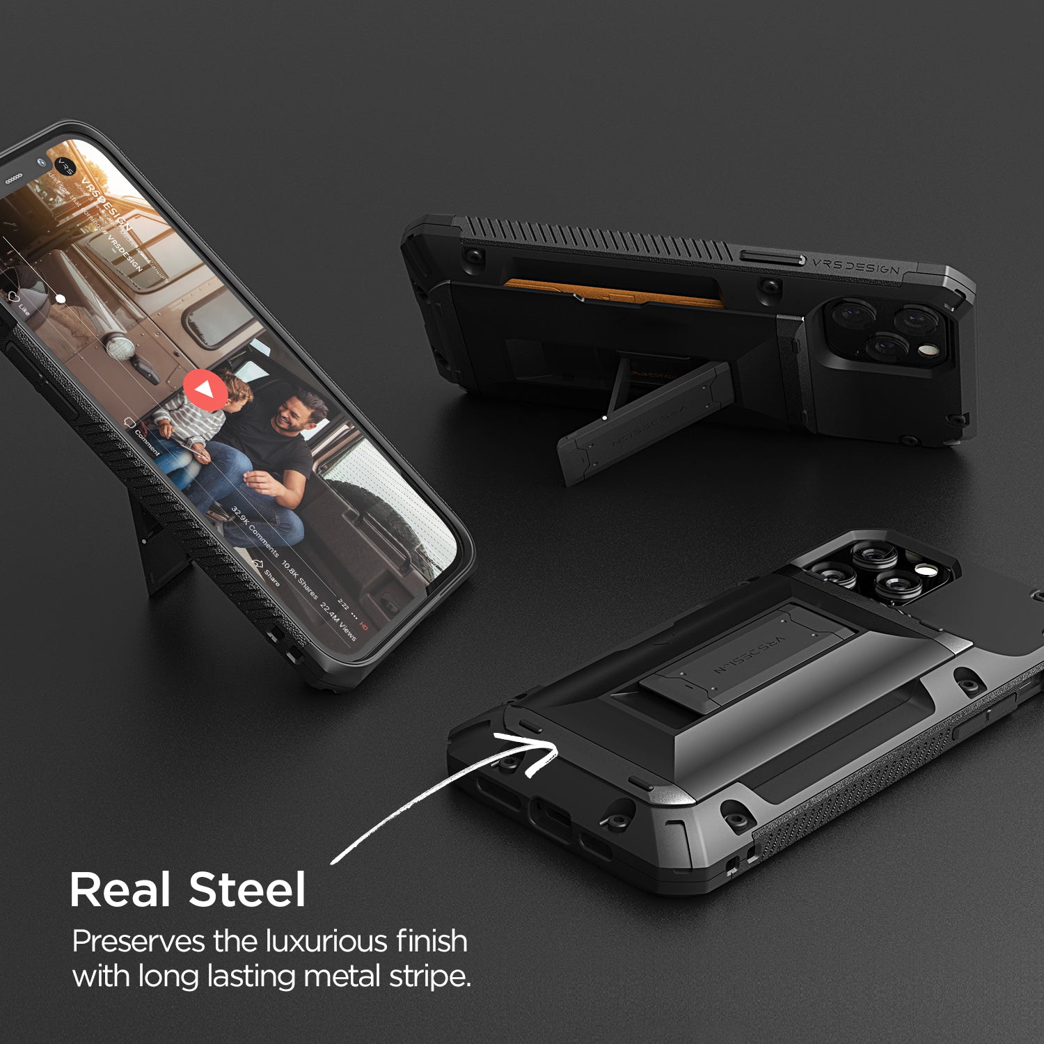 iPhone 12 Pro Max rugged Damda Glide Hybrid wallet case with multiple durable and convenient card slot and Kickstand with sleek minimalist look by VRS Design