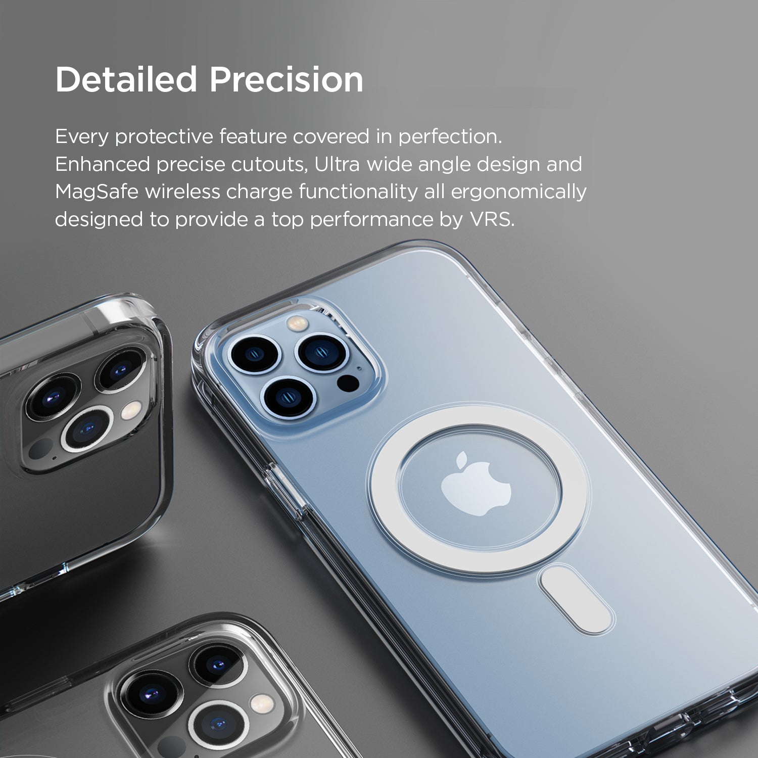 Apple 13 Pro Max rugged MagSafe clear case with multiple durable protection sleek minimalist look by VRS Design