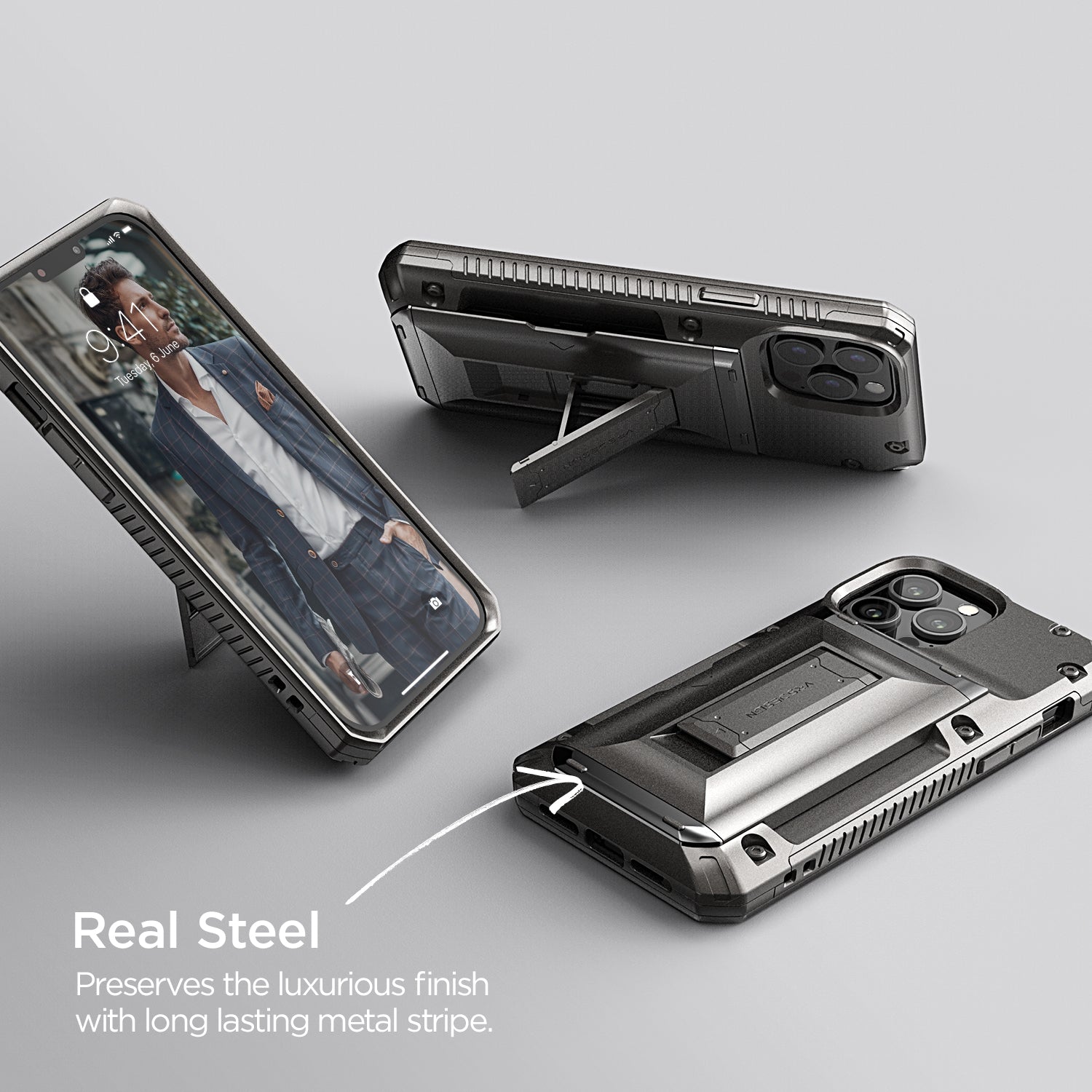 Apple 13 Pro Max rugged wallet case Damda Glide Hybrid with multiple durable and convenient card slot Wallet with sleek minimalist look by VRS Design