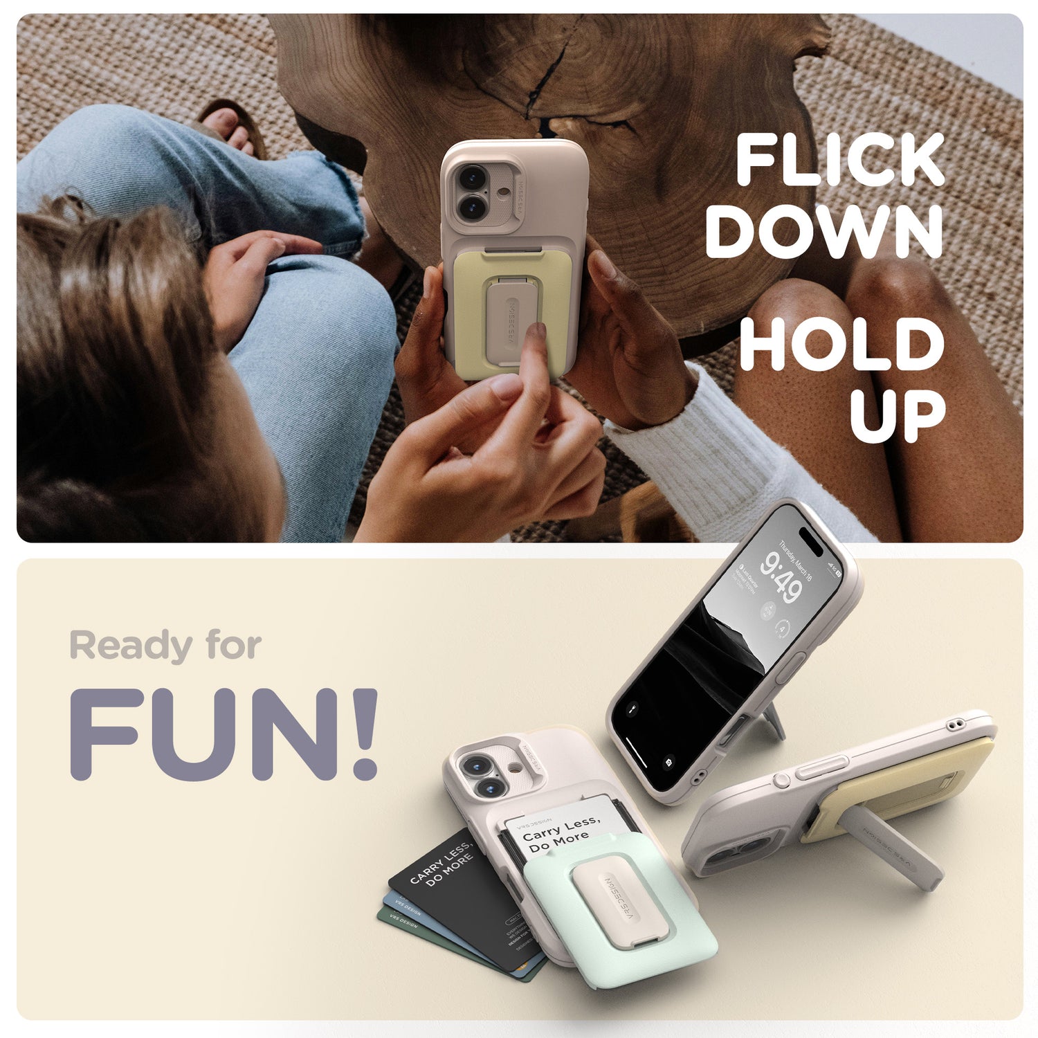 iPhone 16 Pro Max Case Orb Card Holder Wallet Case with Built in Camera Protector and Kickstand by VRS Design