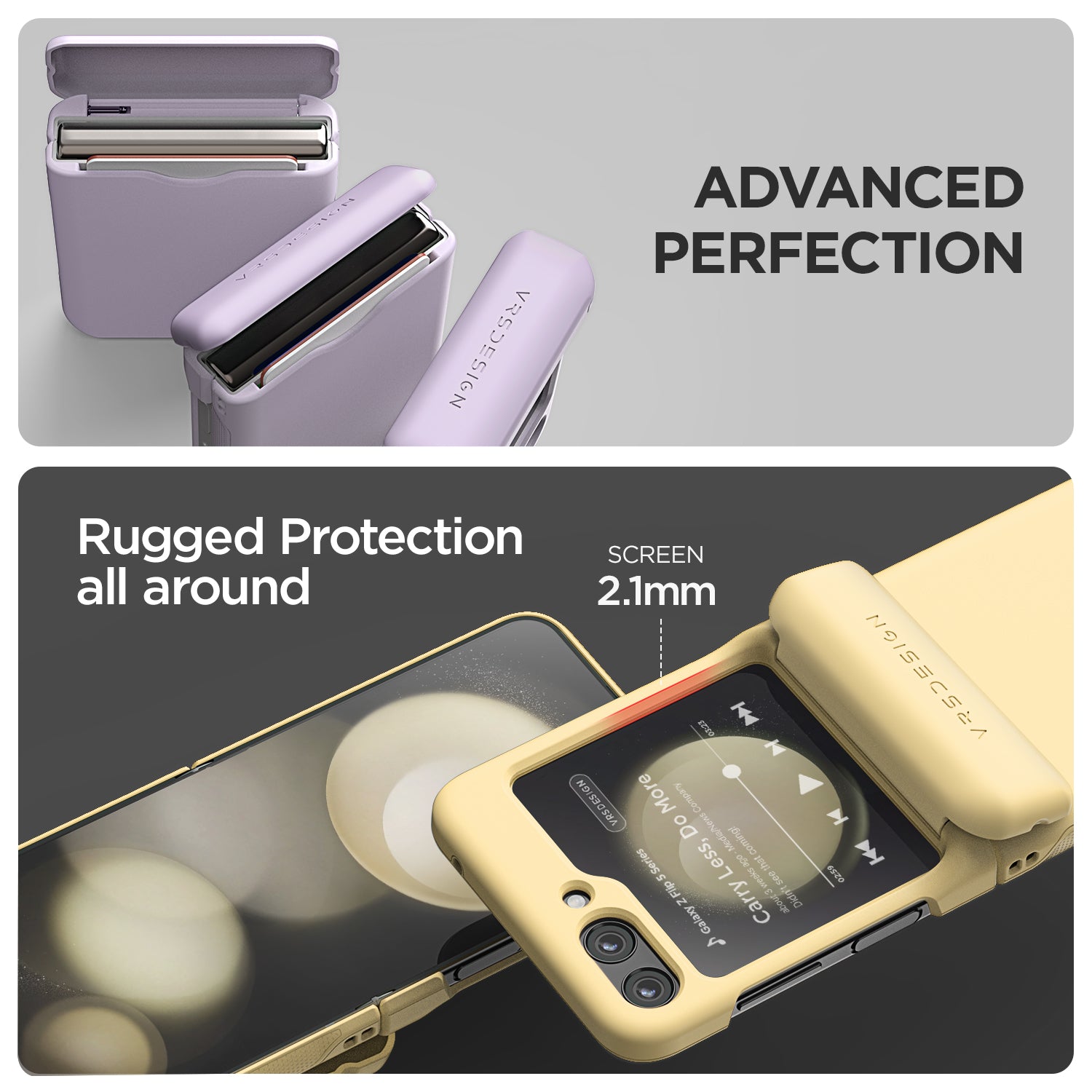 Samsung galaxy Z Flip 5 case modern slim durable convenient minimalist innovative innovation look protection women color VRS DESIGN card wallet holder