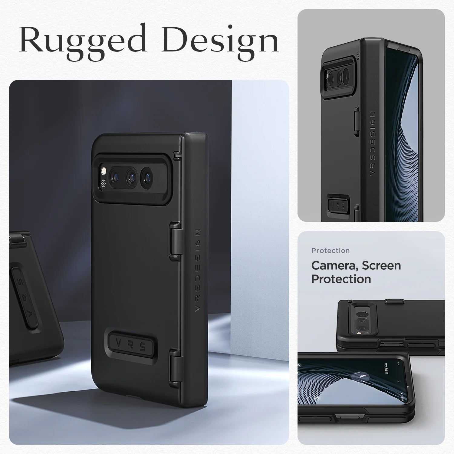 Google Pixel Fold rugged modern wallet case with multiple durable and convenient card slot with sleek minimalist look by VRS