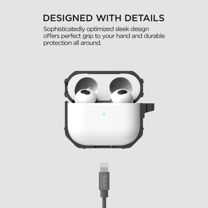 Apple AirPods 3 Modern Lock Wireless Headphones with Noise Cancellation, Rugged modern and Lightweight Slim Design Case by VRS