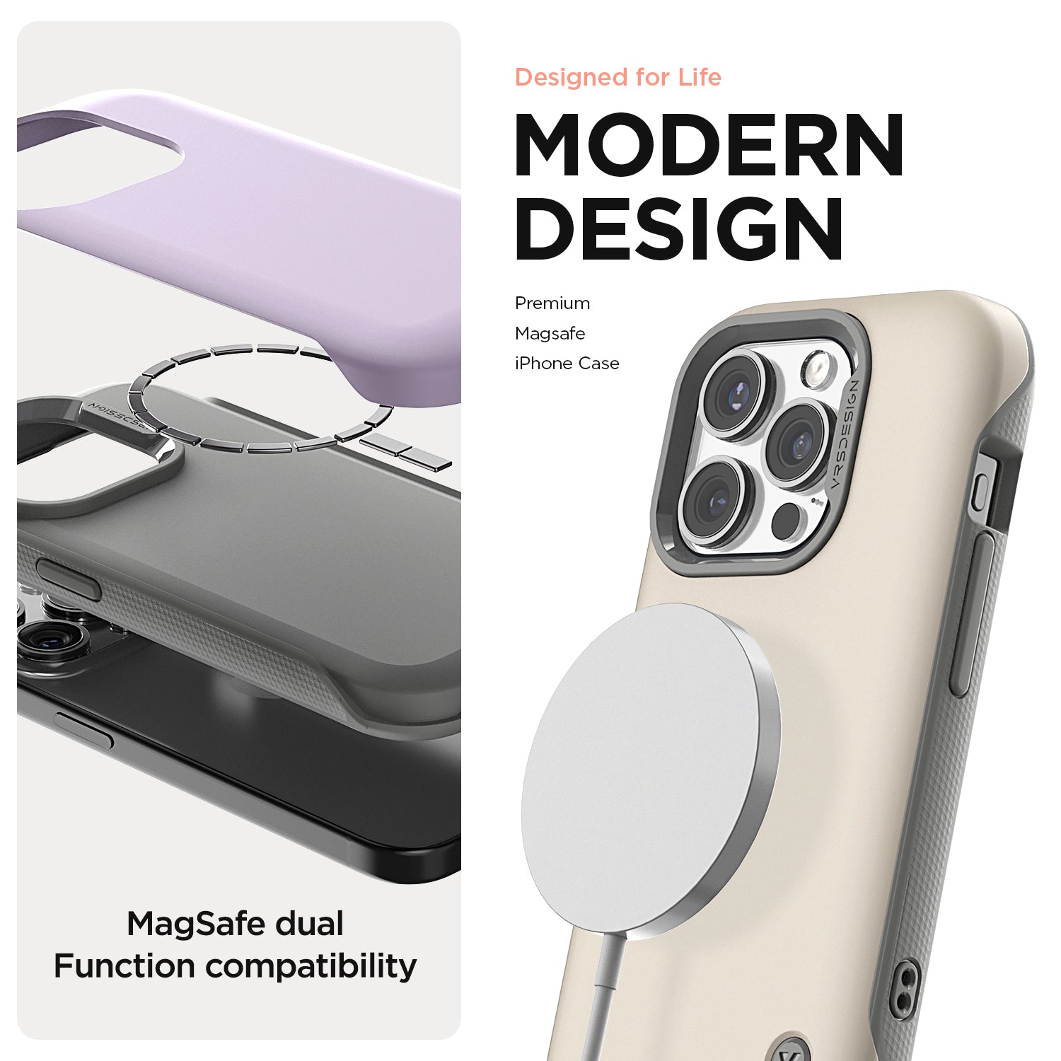 Apple iphone 15 pro rugged Glide wallet case with multiple durable and convenient card slot with sleek minimalist look by VRS card holder protection minimalist good innovation magsafe magnetic accessories