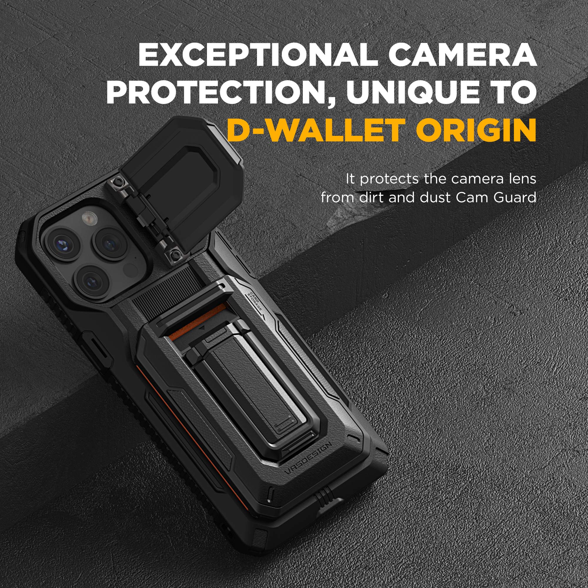 iPhone 15 Pro Max Case with Card Holder Wallet by VRS Design Origin
