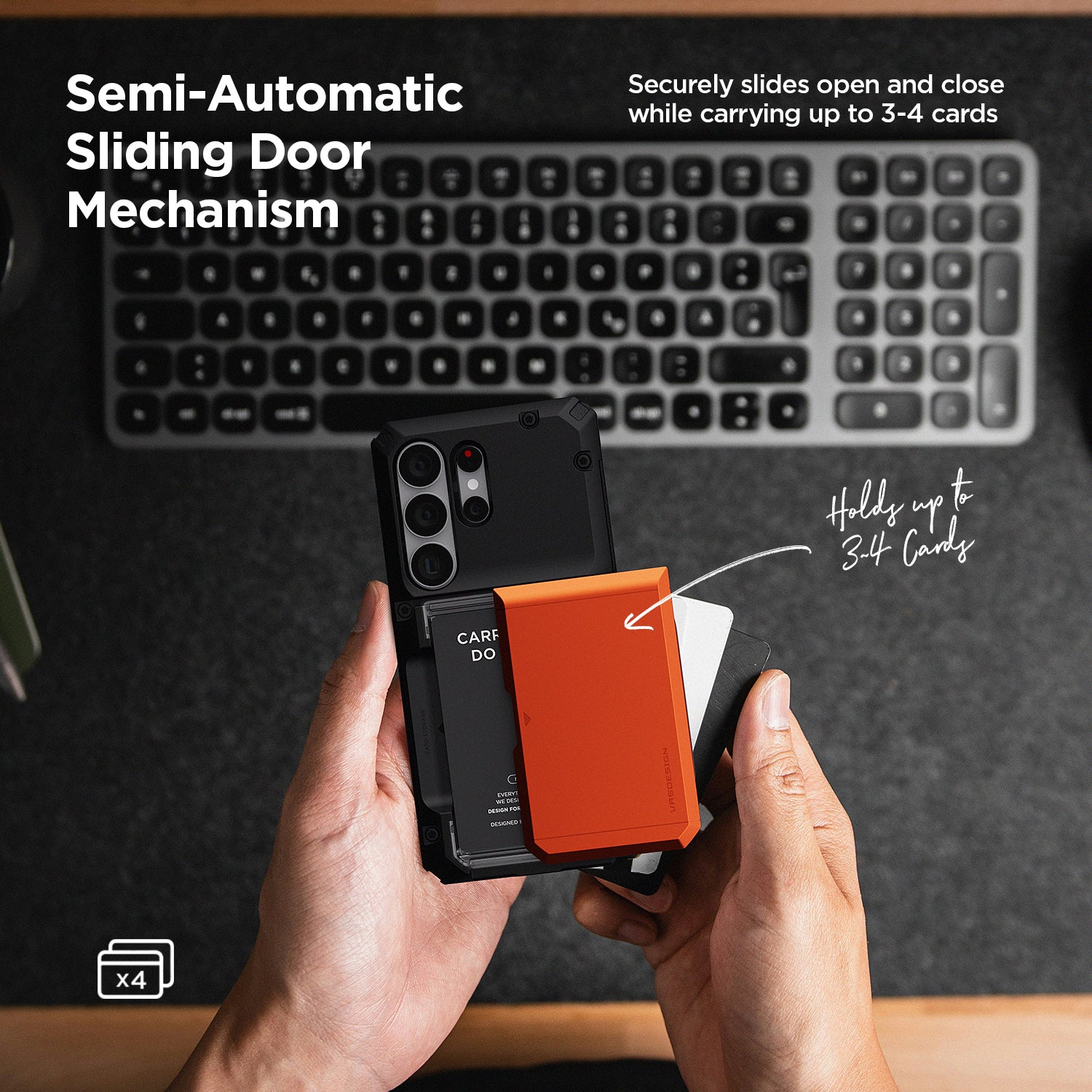 Galaxy S26 Ultra wallet cover showing open slide card storage