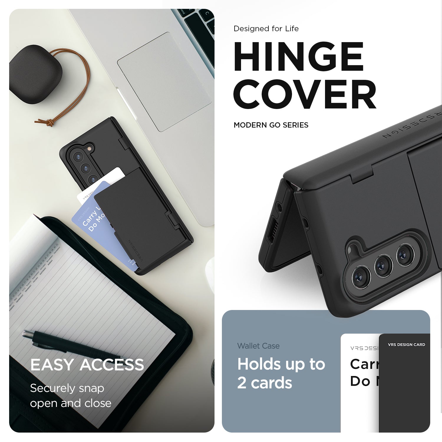 Samsung Galaxy Z Fold 5 slim rugged case multiple durable convenience card wallet storage sleek design minimalist modern women color perfect wallet compartment hinge cover