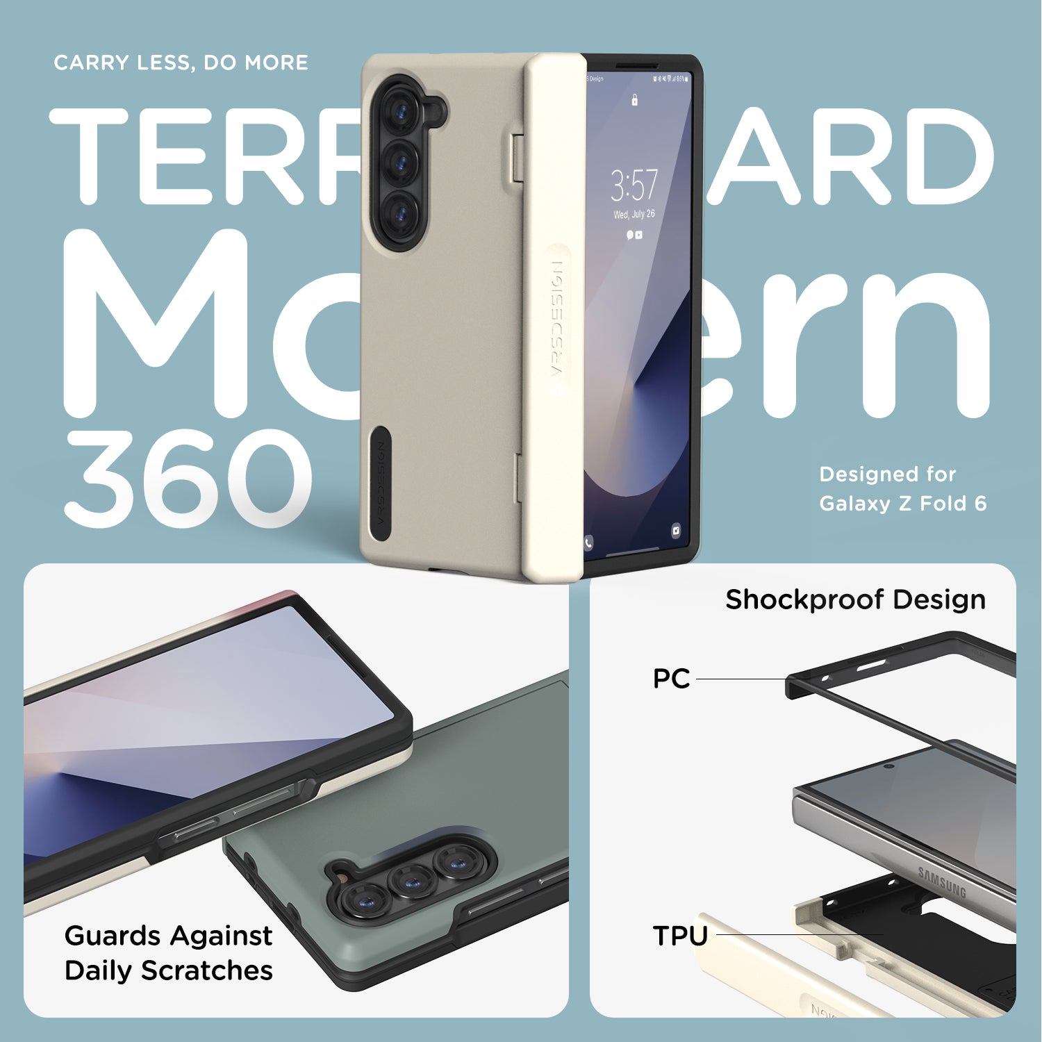 Galaxy Z Fold 6 Case Terra Guard Modern 360 Screen Protector