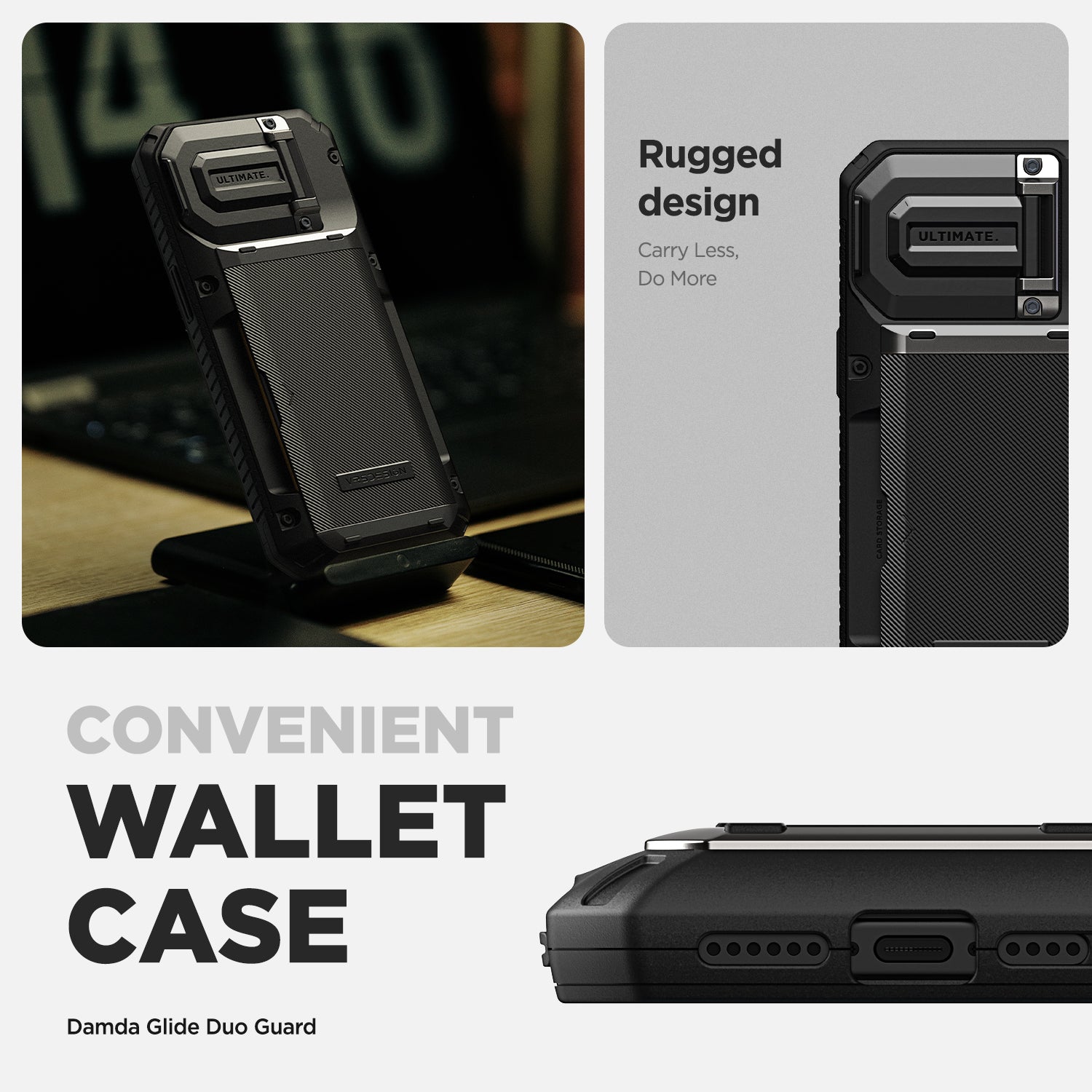 Apple 14 Pro Max rugged Glide wallet case with multiple durable and convenient card slot with sleek minimalist look by VRS card holder wallet protection