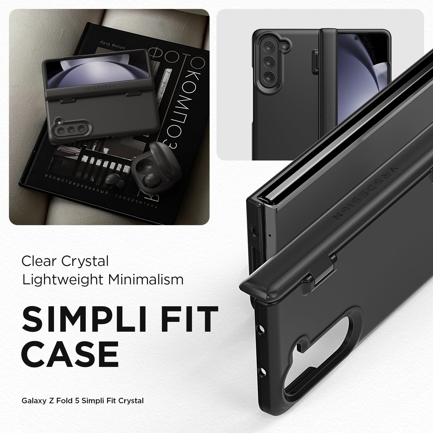 Samsung Galaxy Z Fold 5 slim rugged case multiple durable convenience card wallet storage sleek design minimalist modern women color perfect