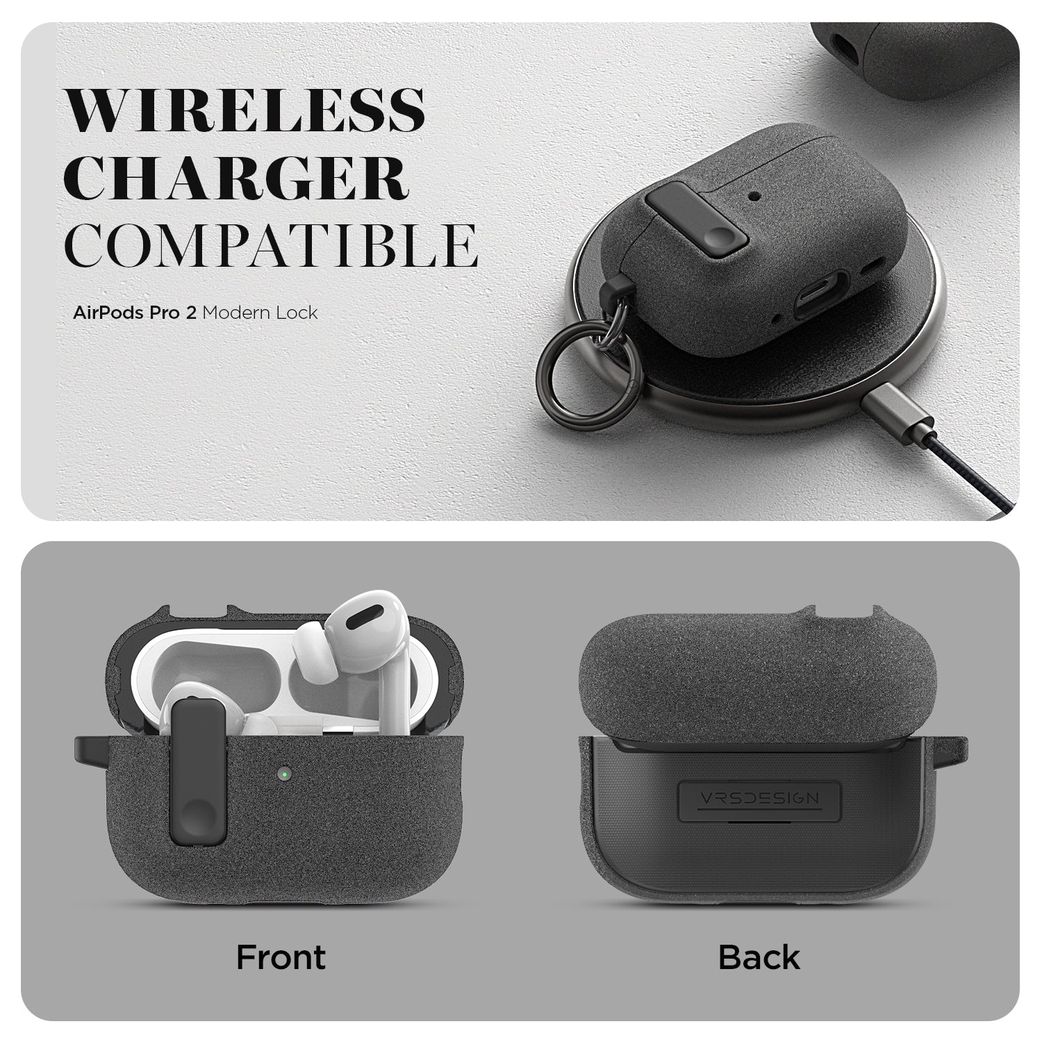 Apple AirPods Pro Modern Lock Wireless Headphones with Noise Cancellation, Rugged modern and Lightweight Slim case by VRS