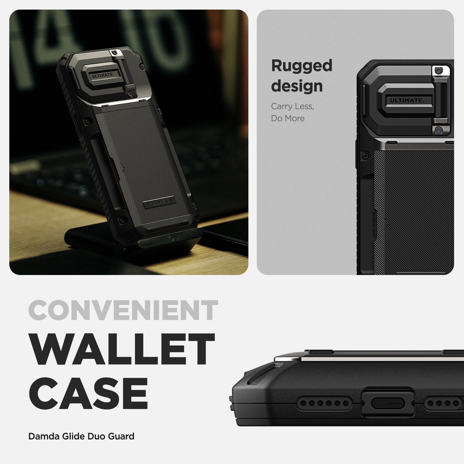 iPhone 15 Pro Max Case with Card Holder Wallet by VRS Design Damda Glide DuoGuard