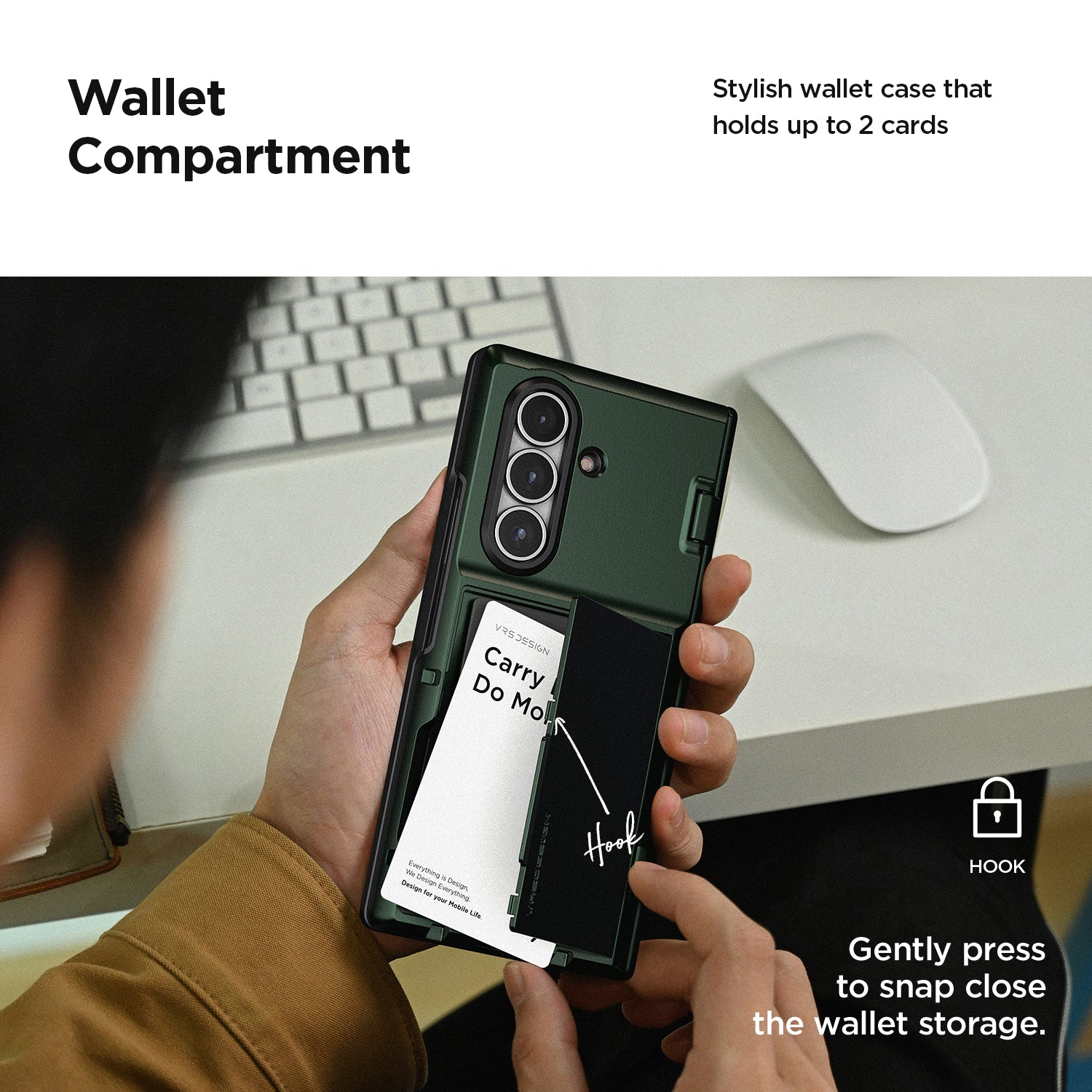 Samsung Galaxy Z Fold 7 Luxury Mobile phone cover card holder hinge protector built-in screen shield slim rugged daily carry durable case by VRS DESIGN