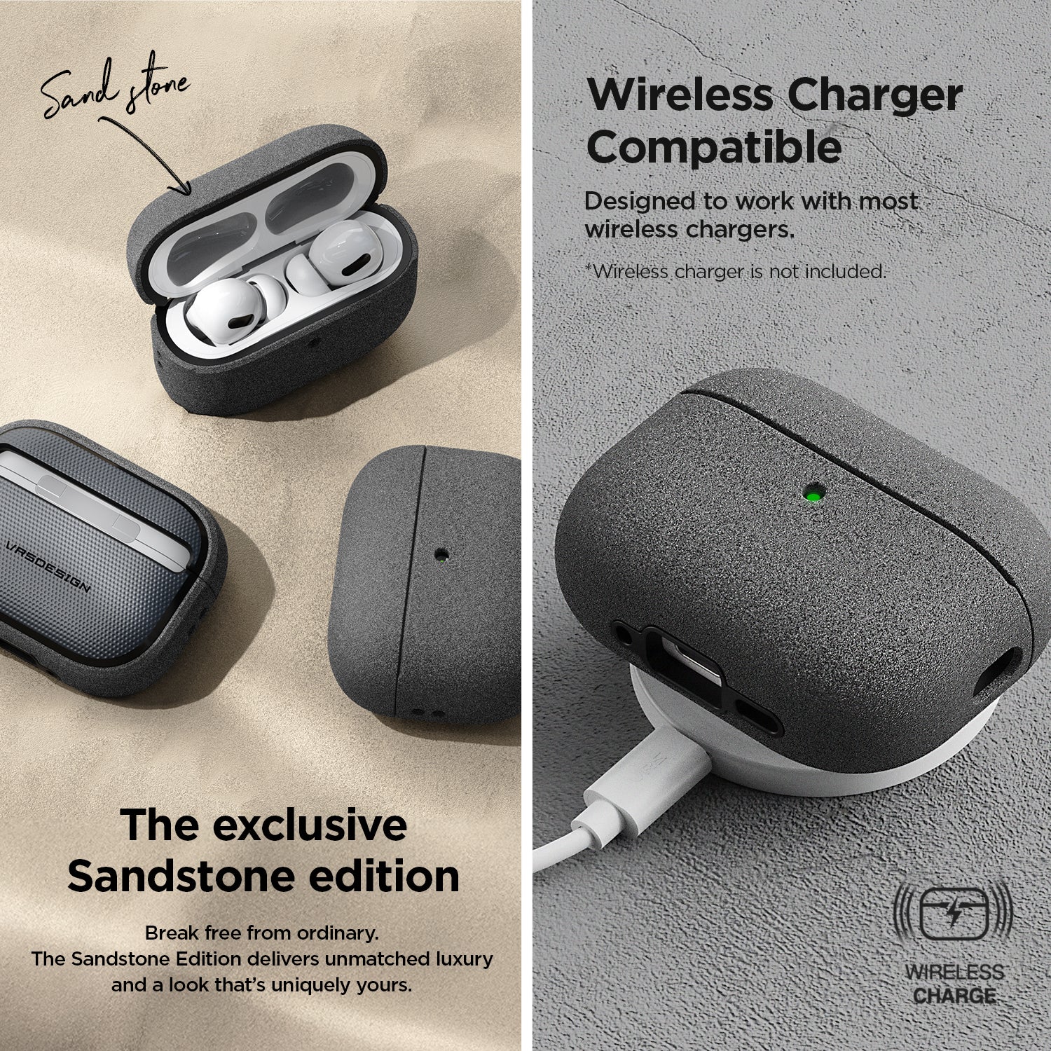 Apple AirPods Pro 3 Modern Lock Wireless Headphones with Noise Cancellation, Rugged modern and Lightweight Slim case by VRS