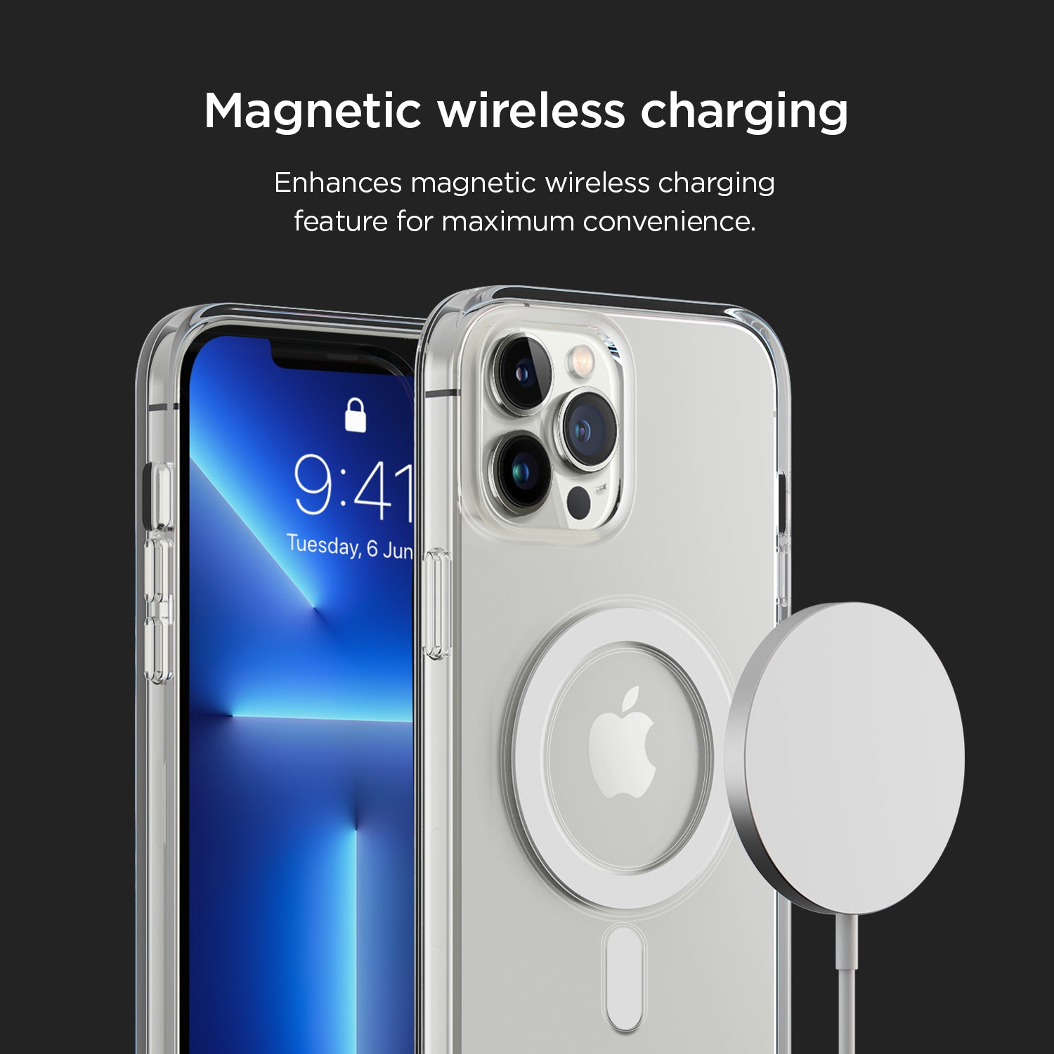 Apple 13 Pro Max rugged MagSafe clear case with multiple durable protection sleek minimalist look by VRS Design