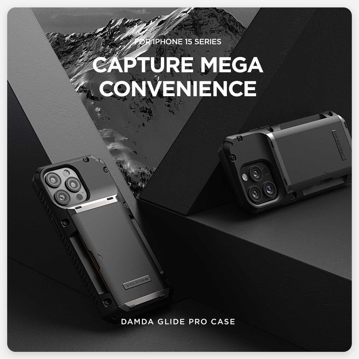 iPhone 15 Pro Max Case Damda Glide Pro with Card Holder Wallet by VRS Design