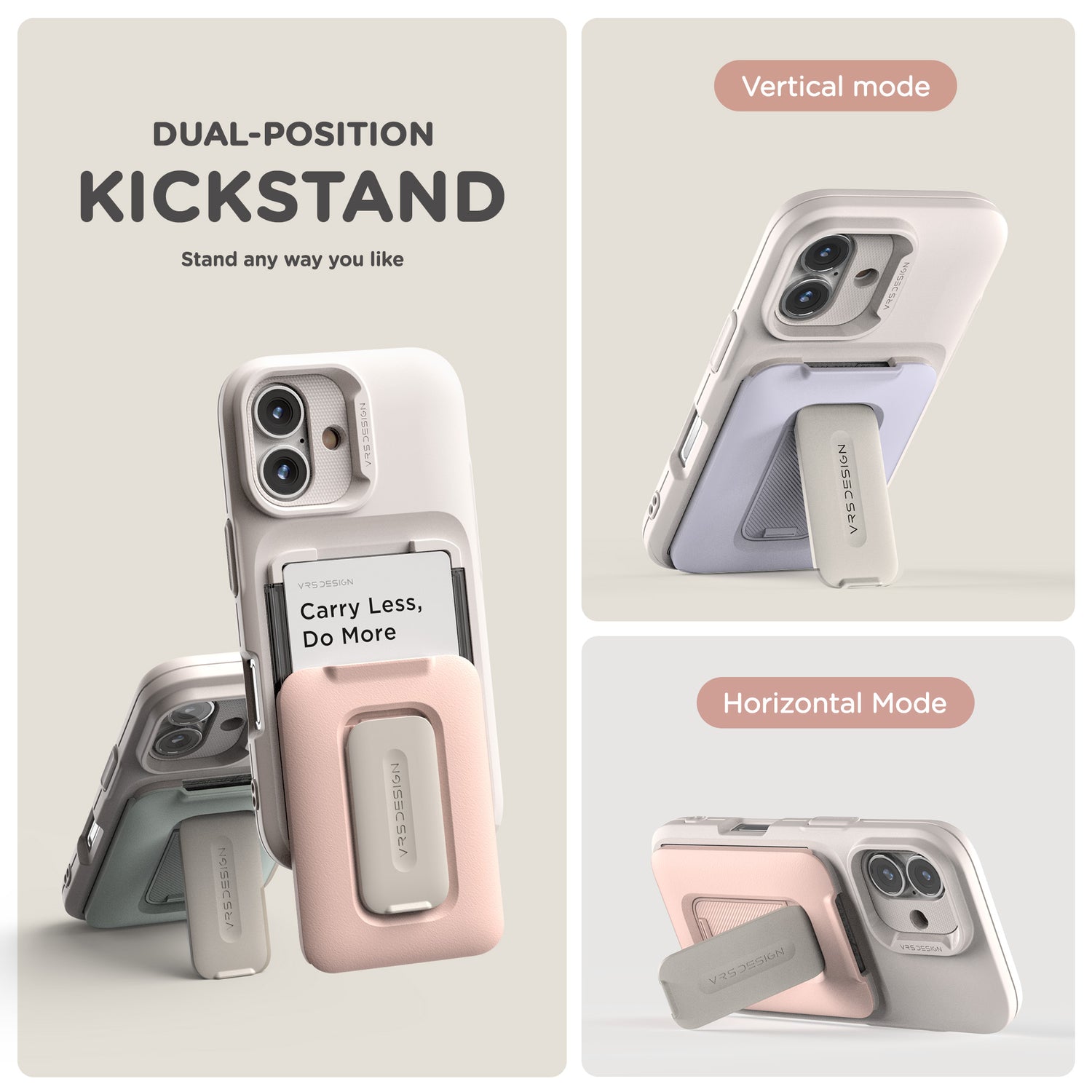 iPhone 16 Pro Max Case Orb Card Holder Wallet Case with Built in Camera Protector and Kickstand by VRS Design