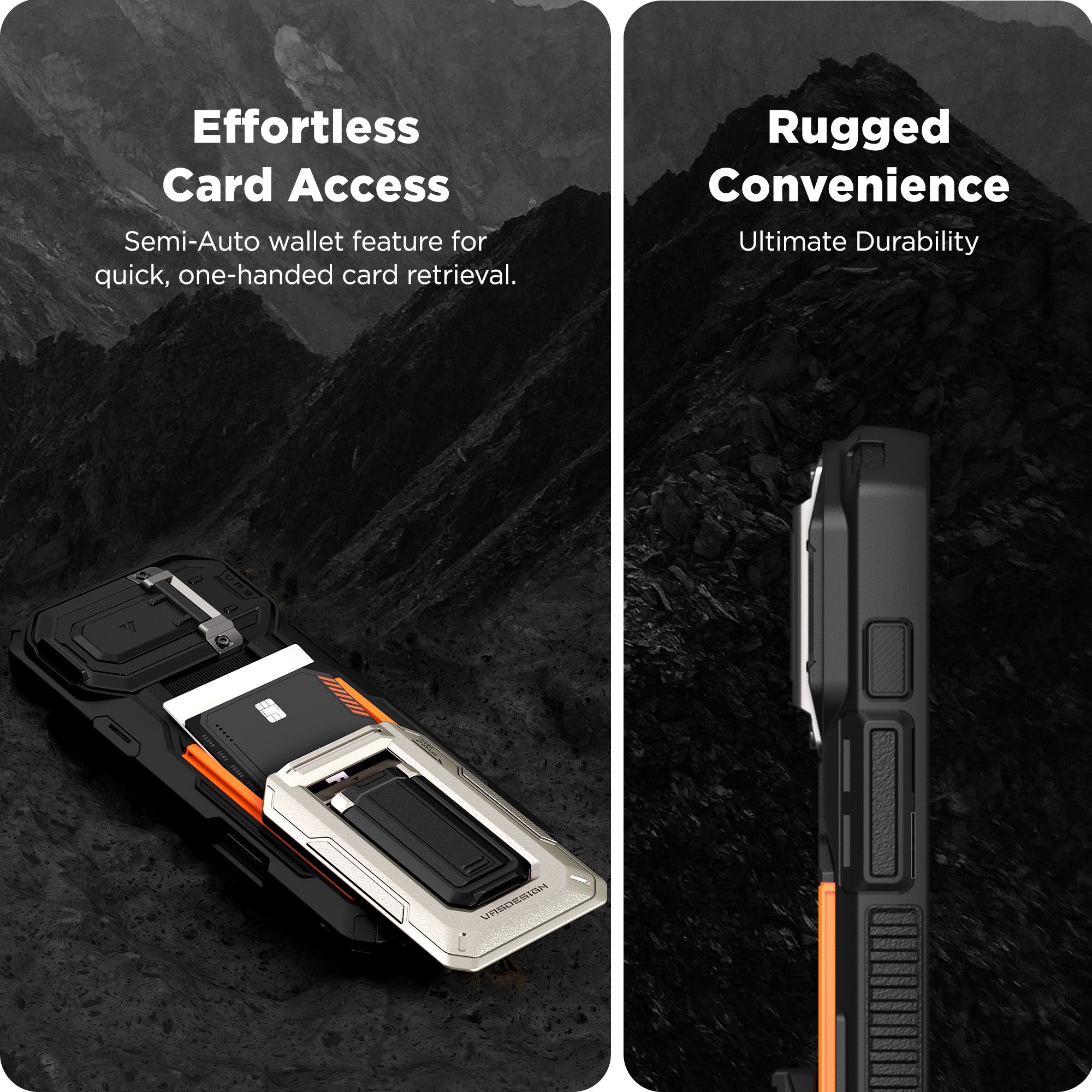 iPhone 16 Pro Max Case Origin Card Holder Wallet Case with Built-in Camera Protector and Kickstand by VRS Design