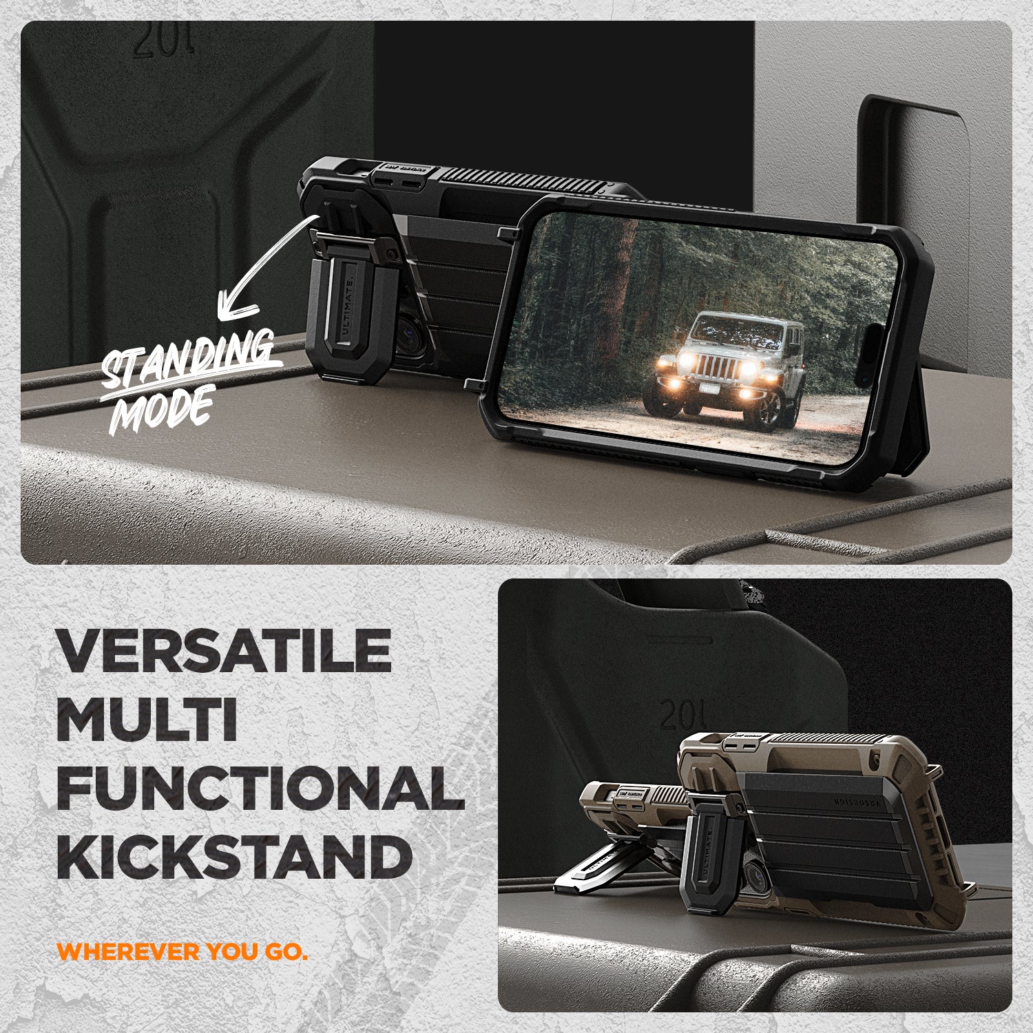 iPhone 15 Pro Max Case with Card Holder Wallet and Built in Camera Protector by VRS Design Damda Glide Ultimate
