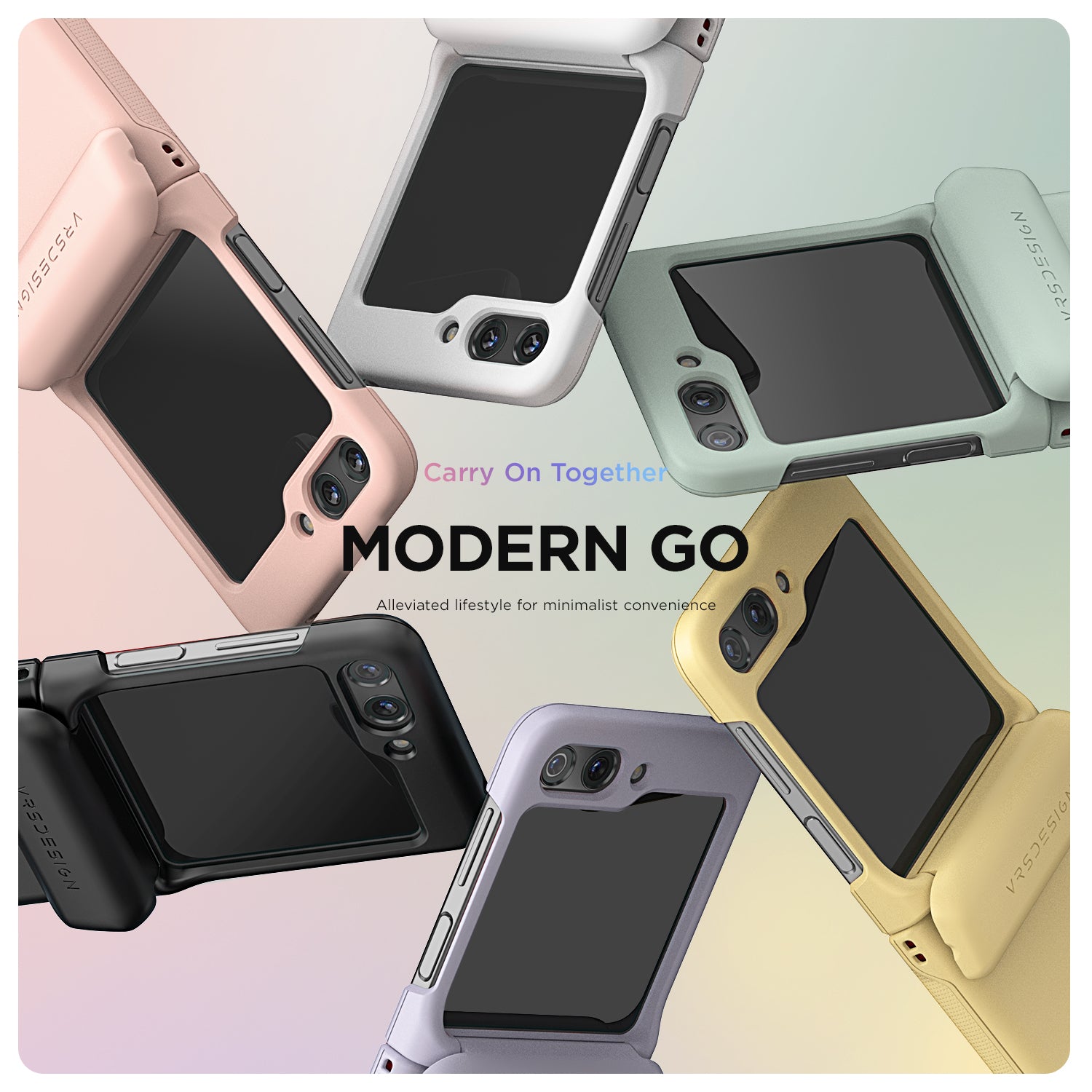 Samsung galaxy Z Flip 5 case modern slim durable convenient minimalist innovative innovation look protection women color VRS DESIGN card wallet holder