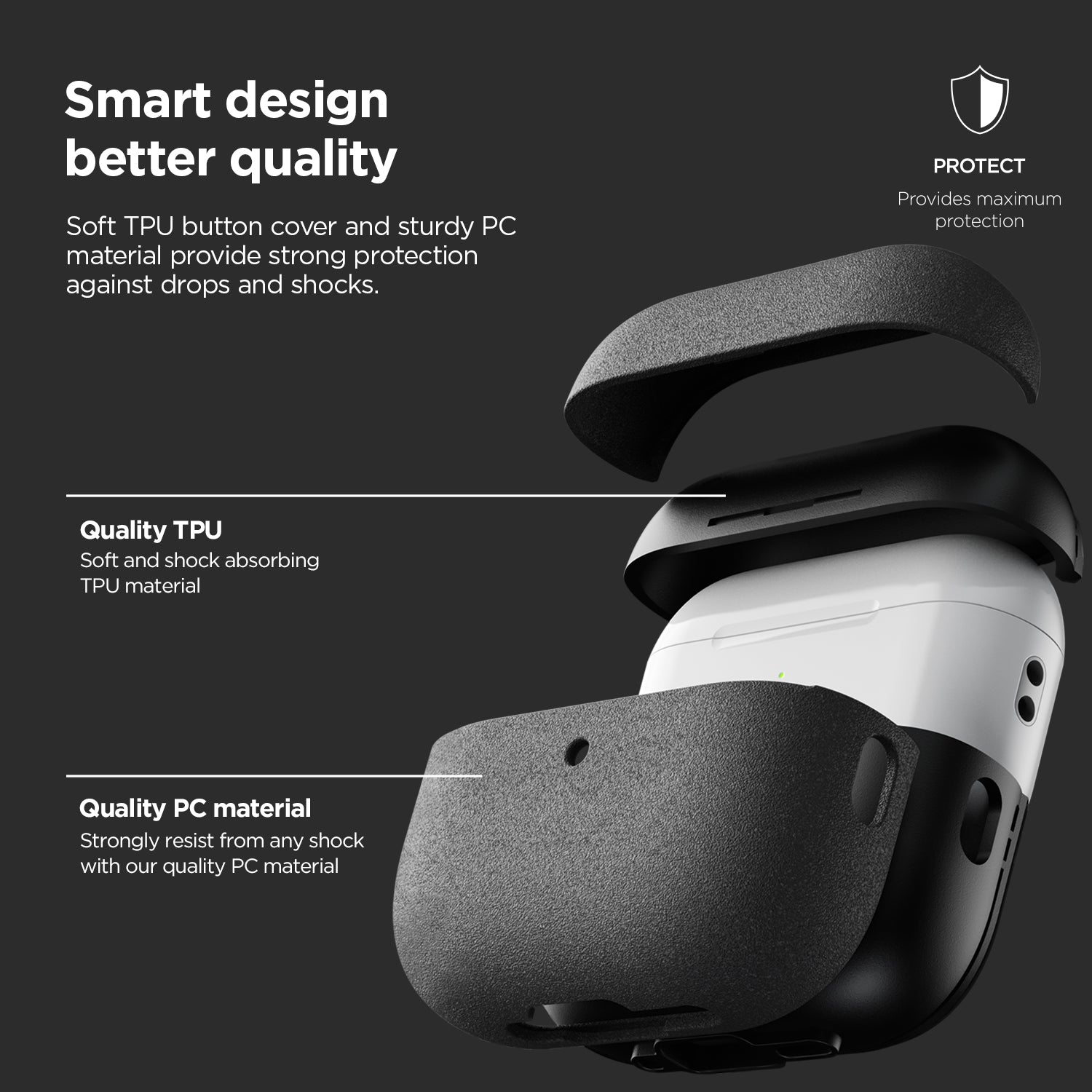 Apple AirPods Pro 3 Modern Lock Wireless Headphones with Noise Cancellation, Rugged modern and Lightweight Slim case by VRS