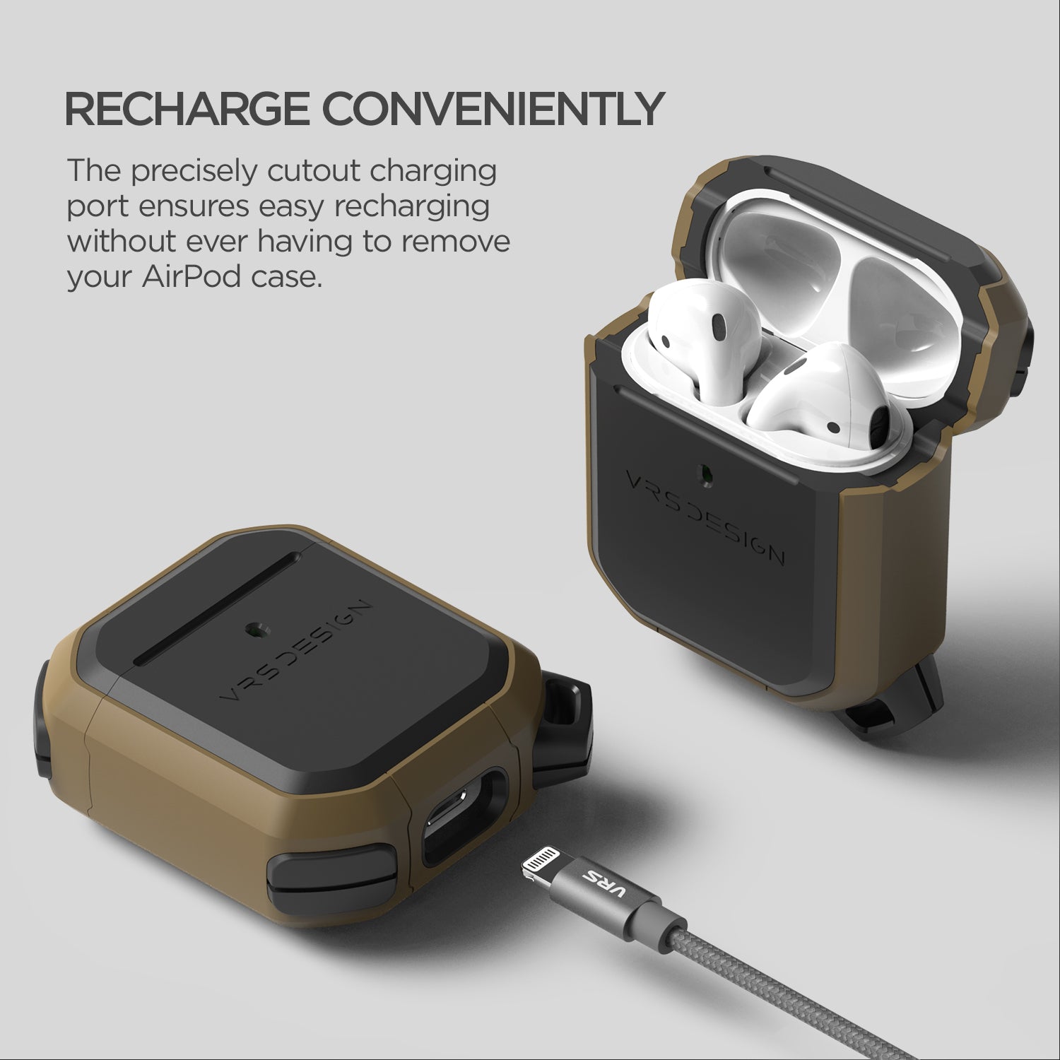 Apple AirPods 1 & 2 Modern Lock Wireless Headphones with Noise Cancellation, Rugged modern and Lightweight Slim by VRS