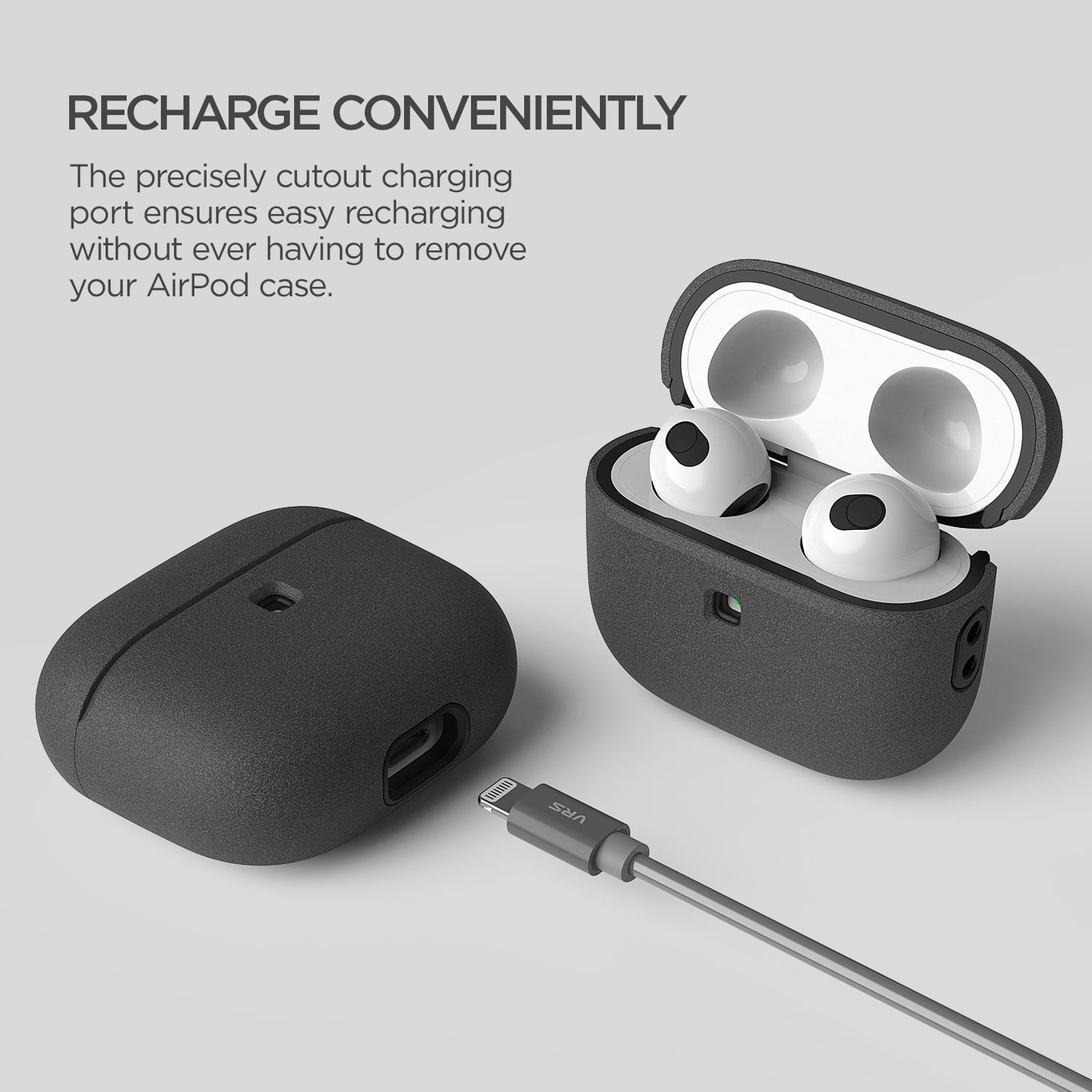 Apple AirPods 3 Modern Lock Wireless Headphones with Noise Cancellation, Rugged modern and Lightweight Slim Design Case by VRS