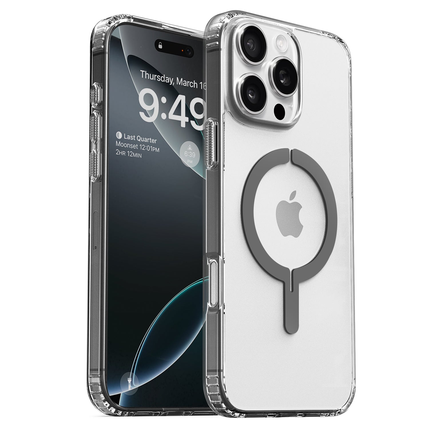 Transparent Sleek Apple iPhone 16 Series case Terra Guard Crystal Halo by VRS Design Gray / iPhone 16 Pro Transparent Sleek Apple iPhone 16 Series case Terra Guard Crystal Halo by VRS Design Gray / iPhone 16 Pro