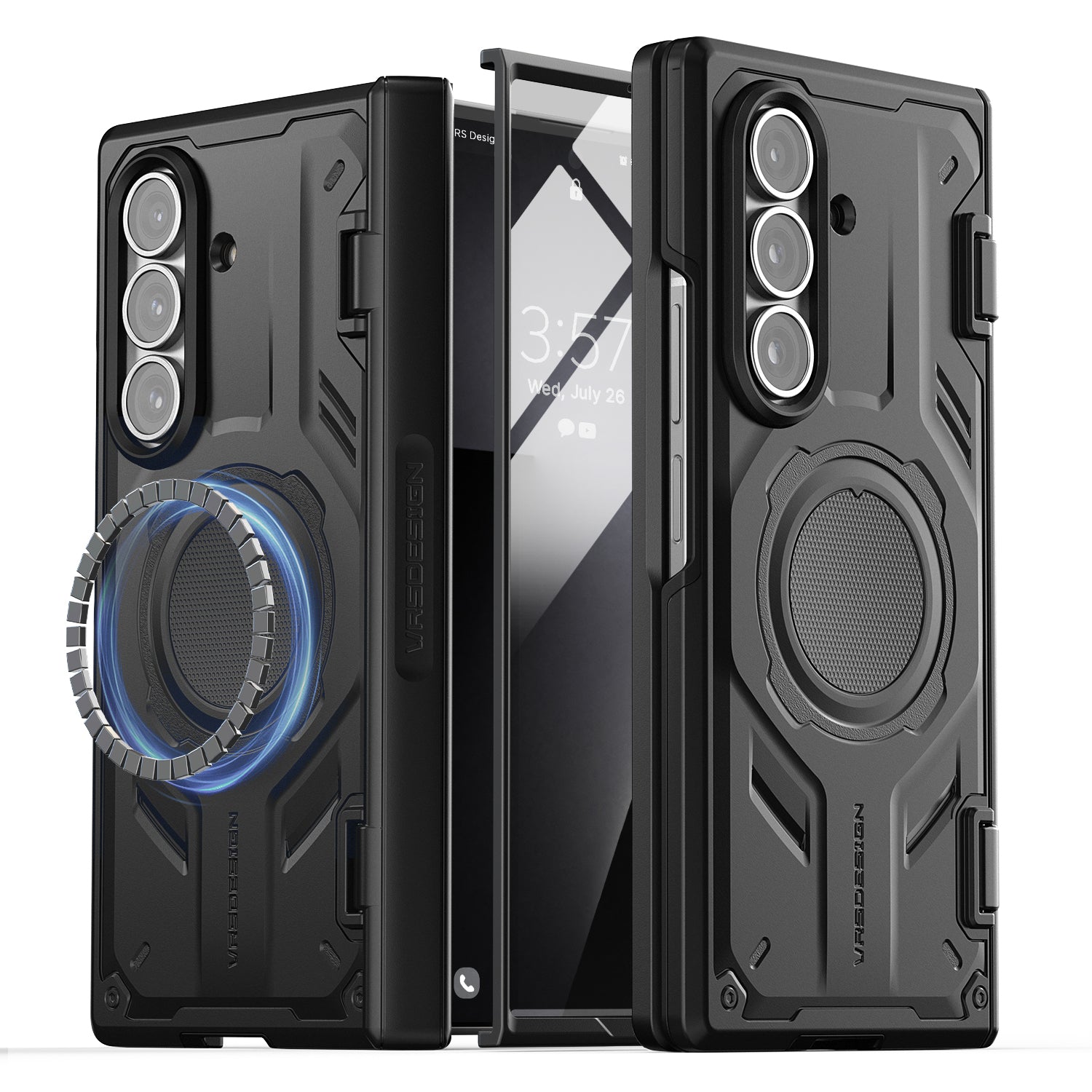 New magnetic Active case for Samsung Galaxy Z Fold 7 by VRS Design Matte Black / With Screen Protector New magnetic Active case for Samsung Galaxy Z Fold 7 by VRS Design Matte Black / With Screen Protector
