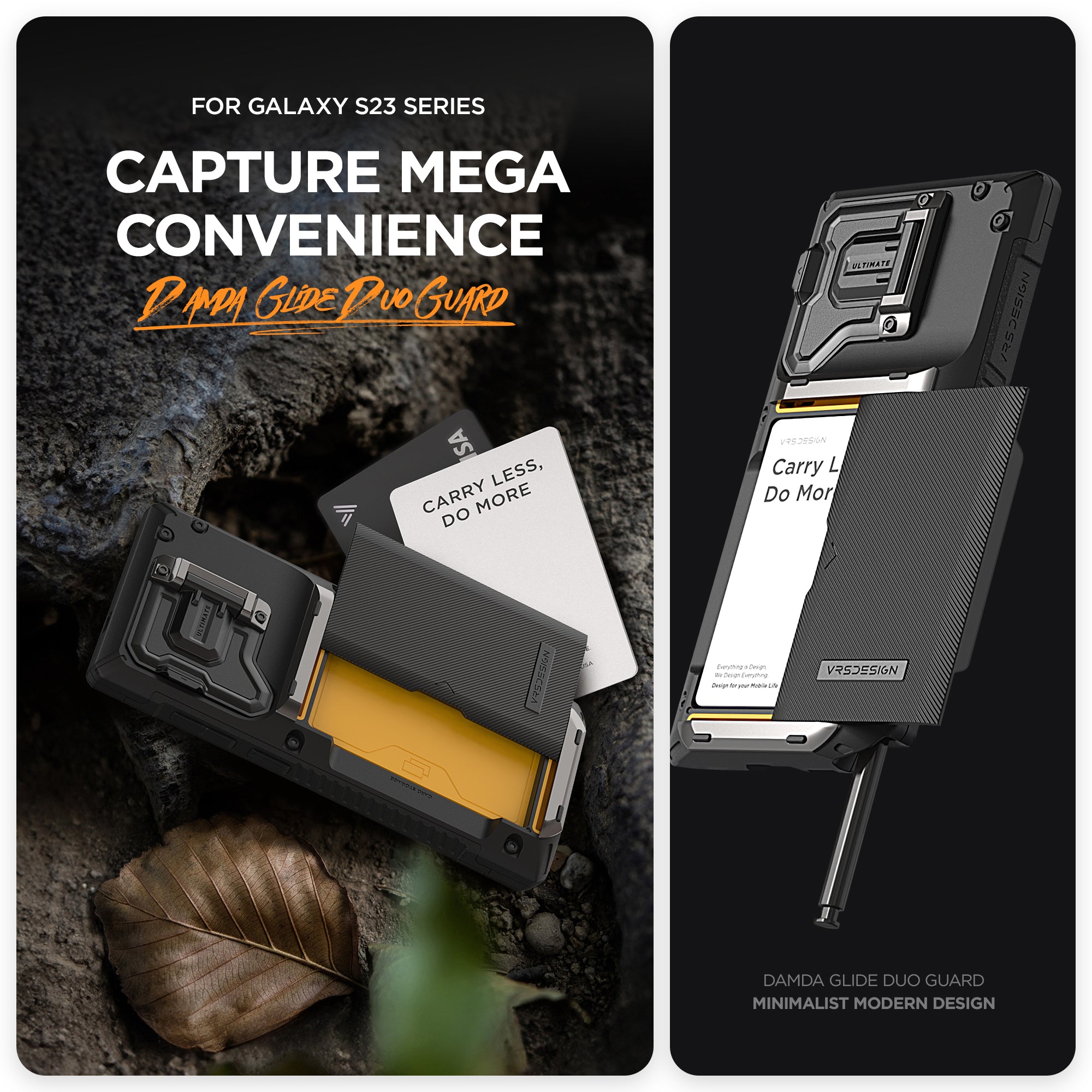 Samsung Galaxy S23 Ultra Case Damda Glide DuoGuard Card Holder Wallet Case by VRS Design