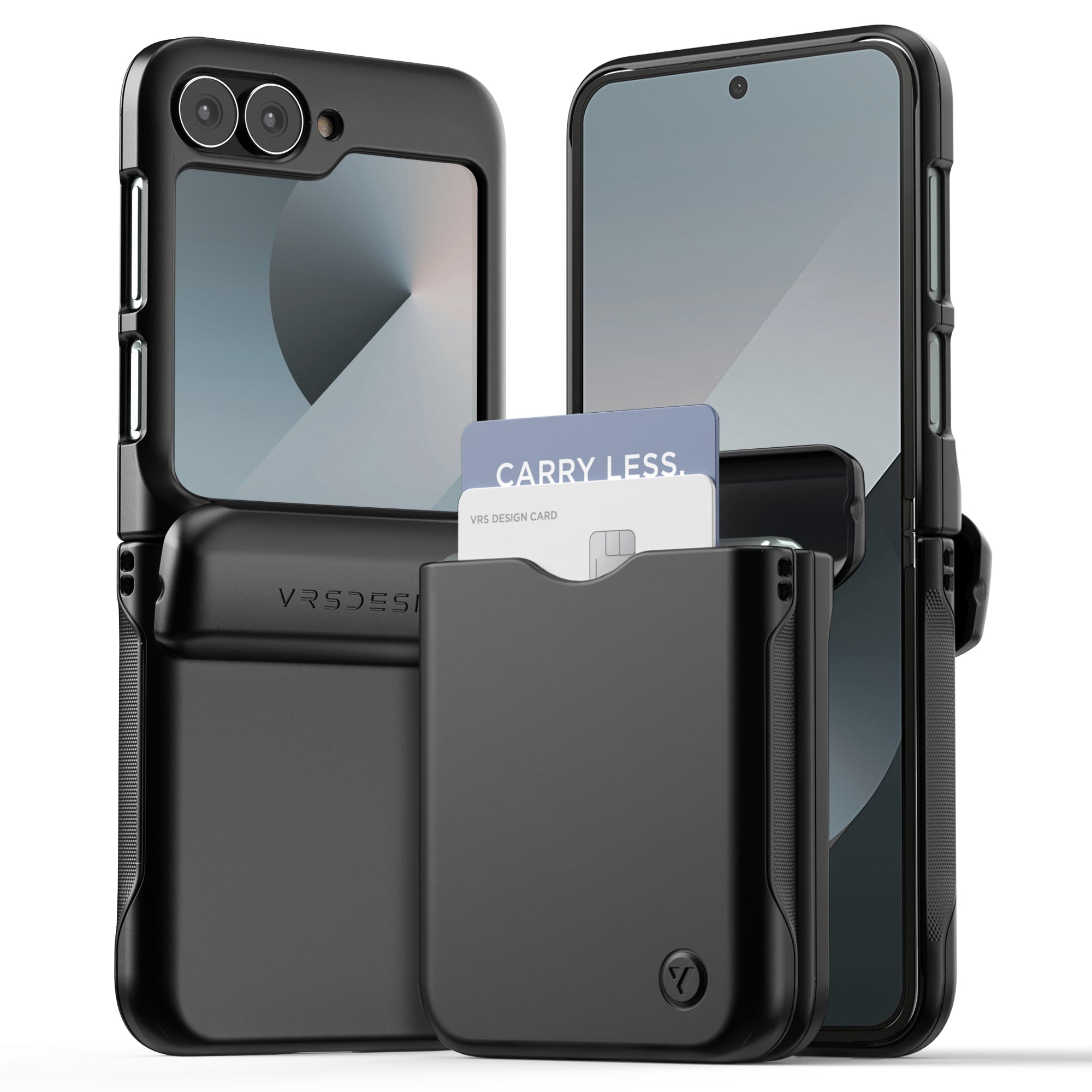 Samsung Galaxy Z Flip 6 Card Holder Wallet Case Modern Go by VRS Design Matte Black Samsung Galaxy Z Flip 6 Card Holder Wallet Case Modern Go by VRS Design Matte Black
