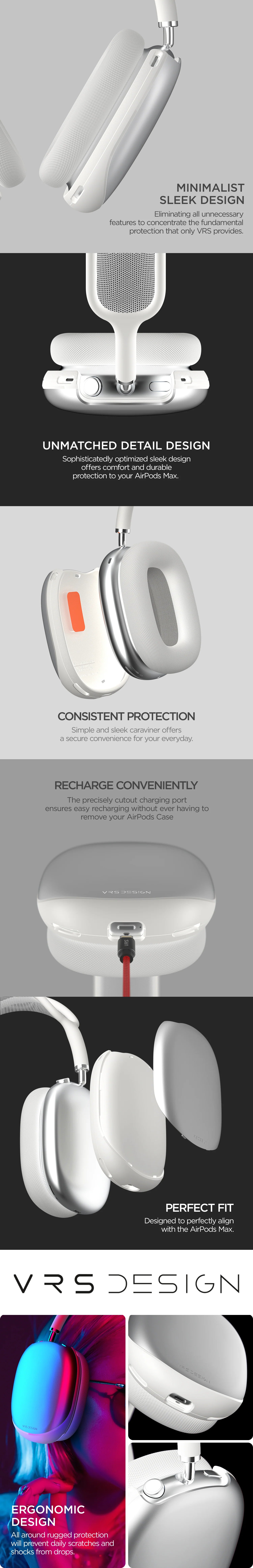 Apple AirPods 3 Modern Lock Wireless Headphones with Noise Cancellation, Rugged modern and Lightweight Slim Design Case by VRS