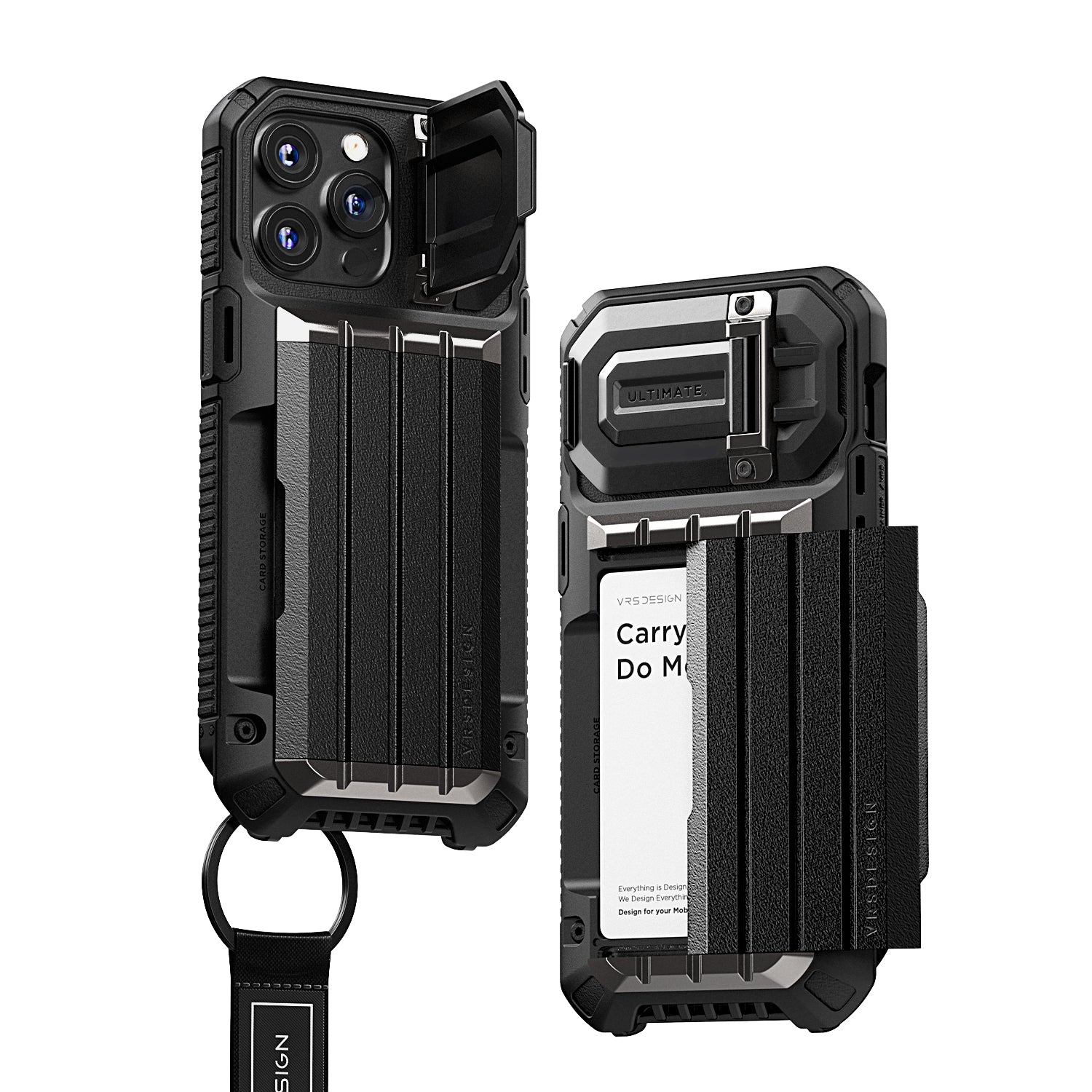iPhone 15 Pro Max Case with Card Holder Wallet and Built in Camera Protector by VRS Design Damda Glide Ultimate
