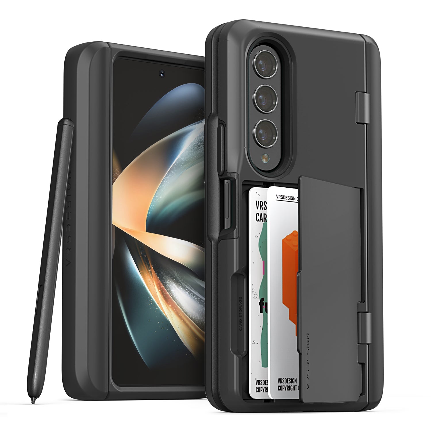 Samsung Galaxy Z Fold 4 wallet rugged case with multiple durable and convenient card slot with sleek minimalism by VRS