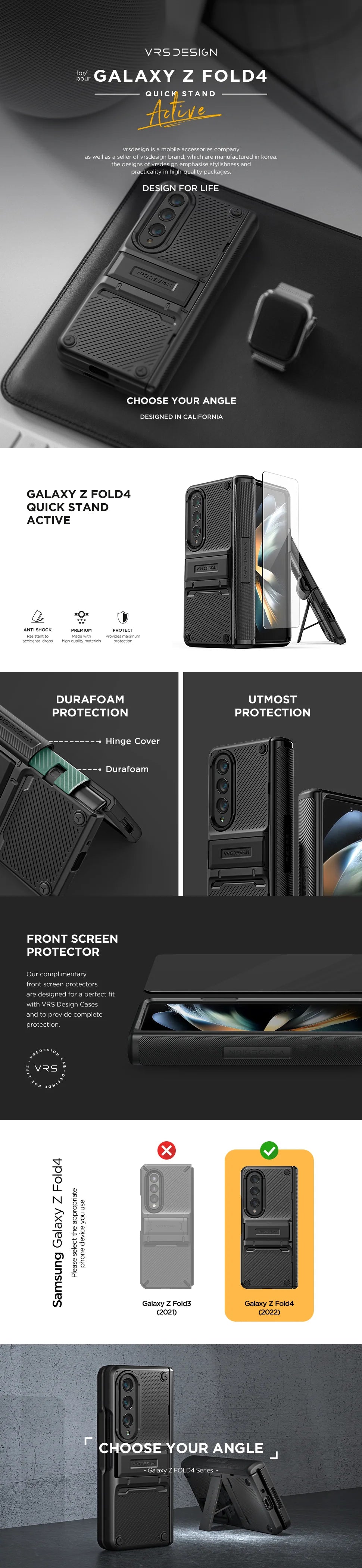 Samsung Galaxy Z Fold 4 wallet rugged case with multiple durable and convenient card slot with sleek minimalism by VRS