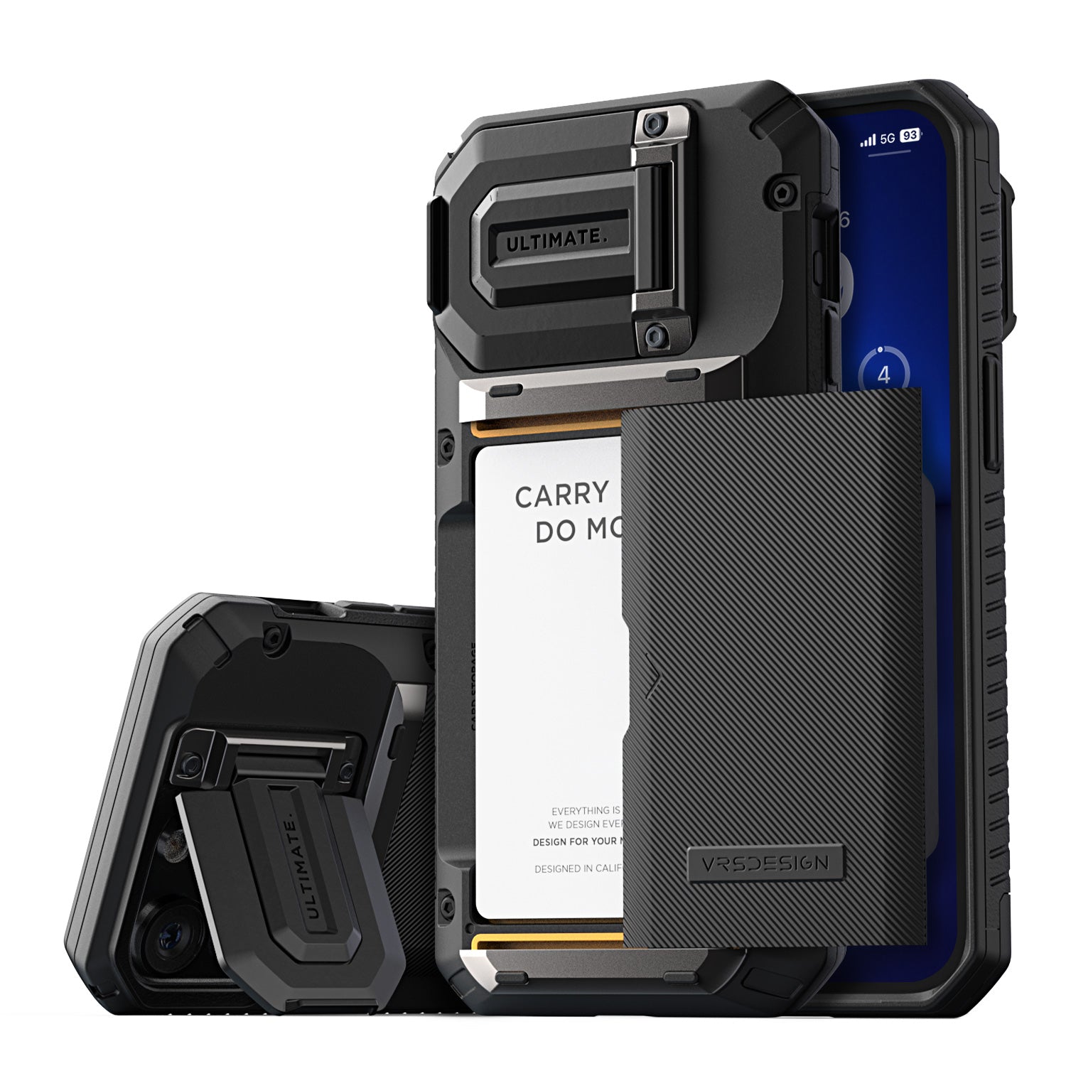VRS Design iPhone 13 Pro Max Wallet Case with Card Holder Damda Glide DuoGuard Groove Black