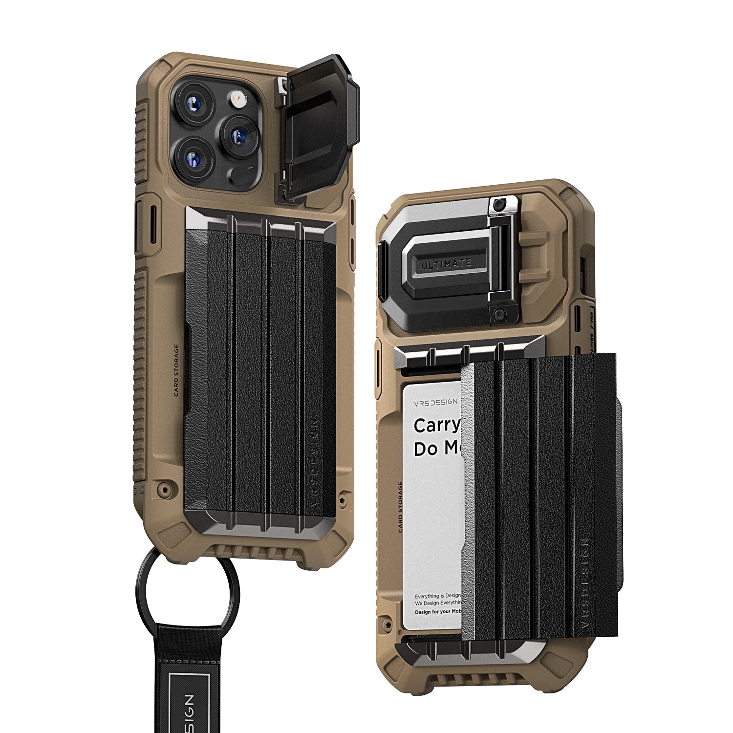 iPhone 15 Pro Max Case with Card Holder Wallet and Built in Camera Protector by VRS Design Damda Glide Ultimate