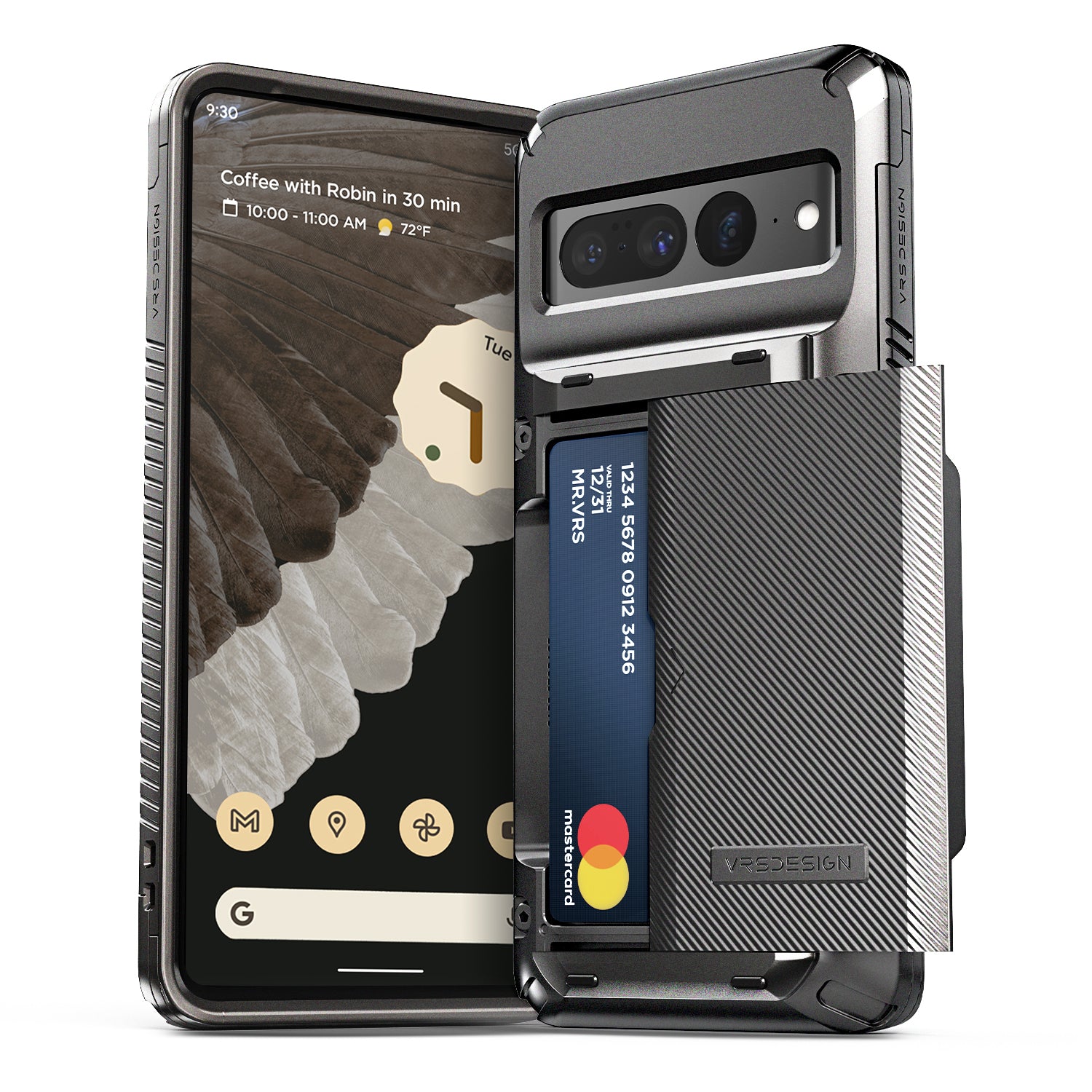 Google Pixel 7 Pro rugged Glide wallet case with multiple durable and convenient card slot with sleek minimalist look by VRS