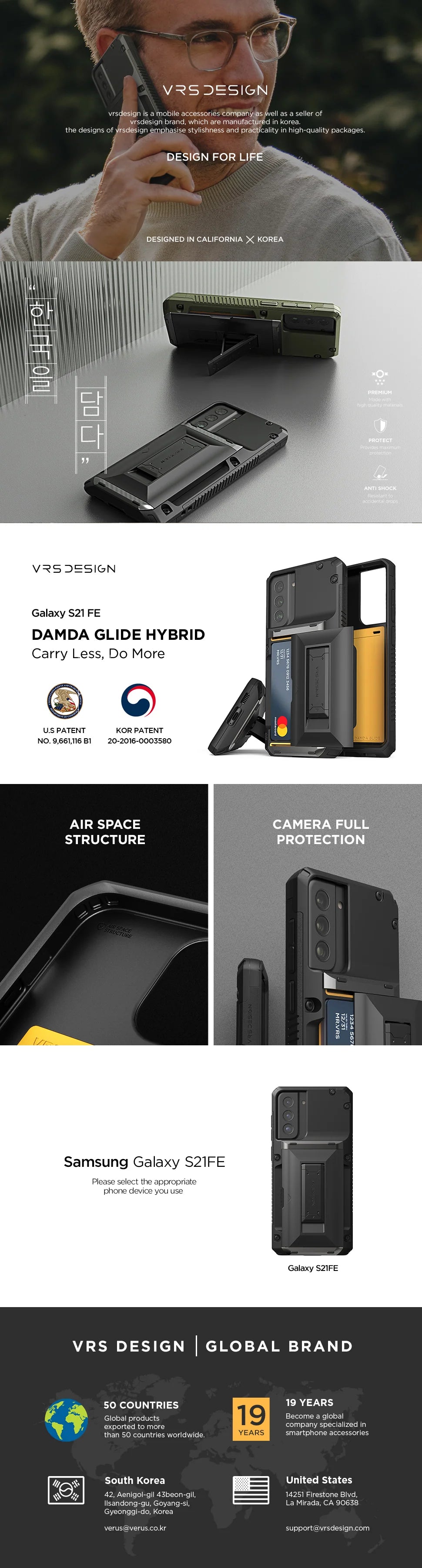 Samsung Galaxy S21 Plus wallet rugged case with multiple durable and convenient card slot with sleek minimalism by VRS