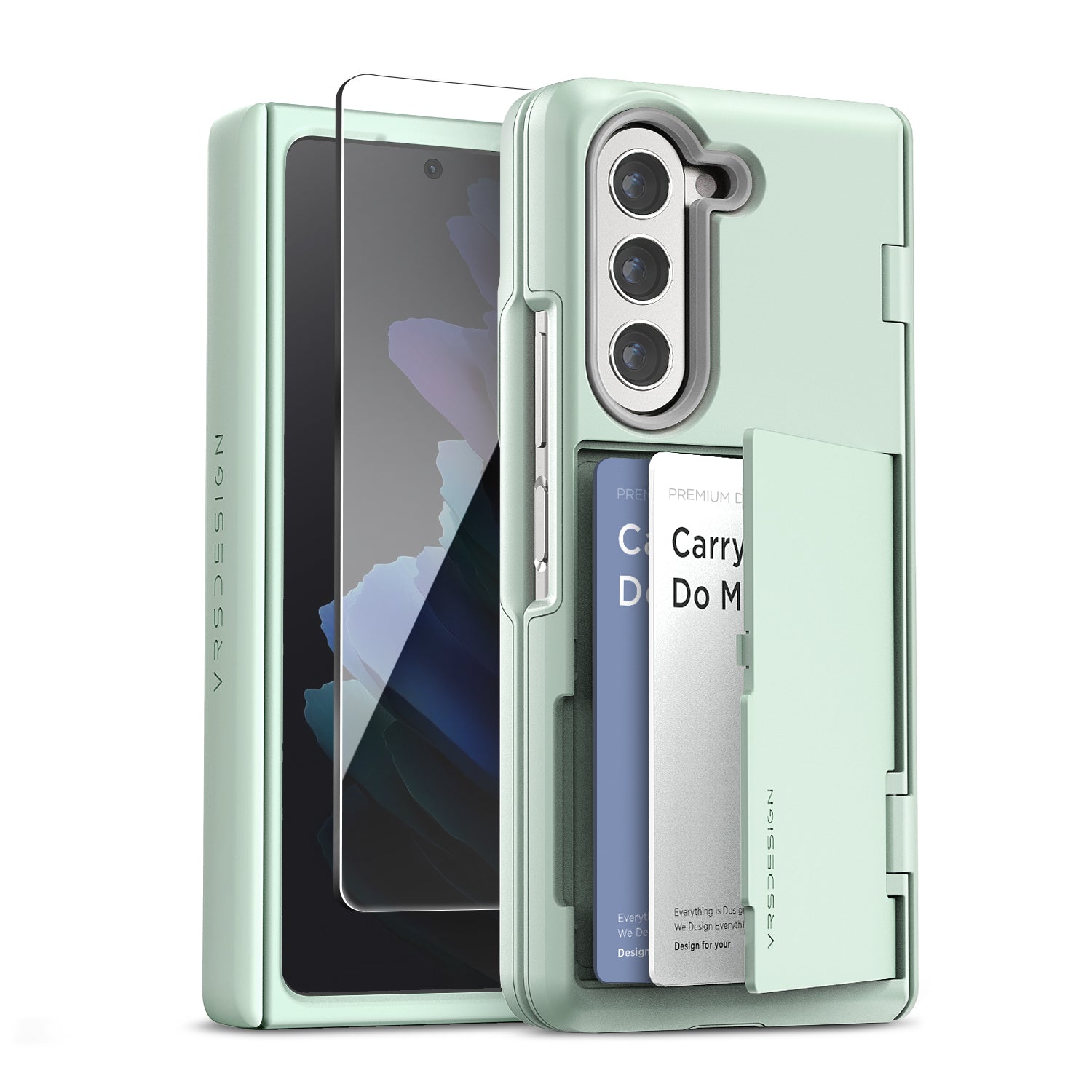 Samsung Galaxy Z Fold 5 slim rugged case multiple durable convenience card wallet storage sleek design minimalist modern women color perfect wallet compartment hinge cover