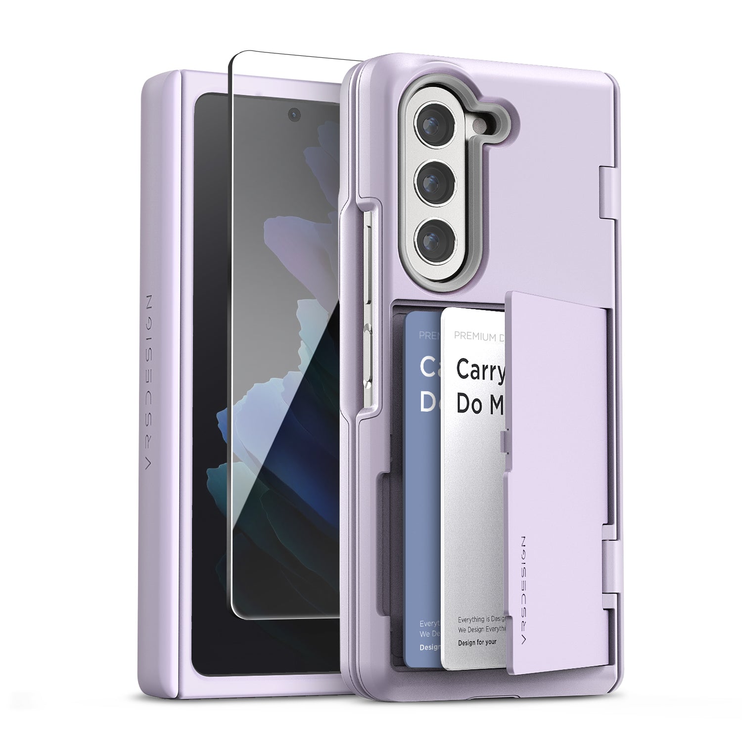 Samsung Galaxy Z Fold 5 slim rugged case multiple durable convenience card wallet storage sleek design minimalist modern women color perfect wallet compartment hinge cover