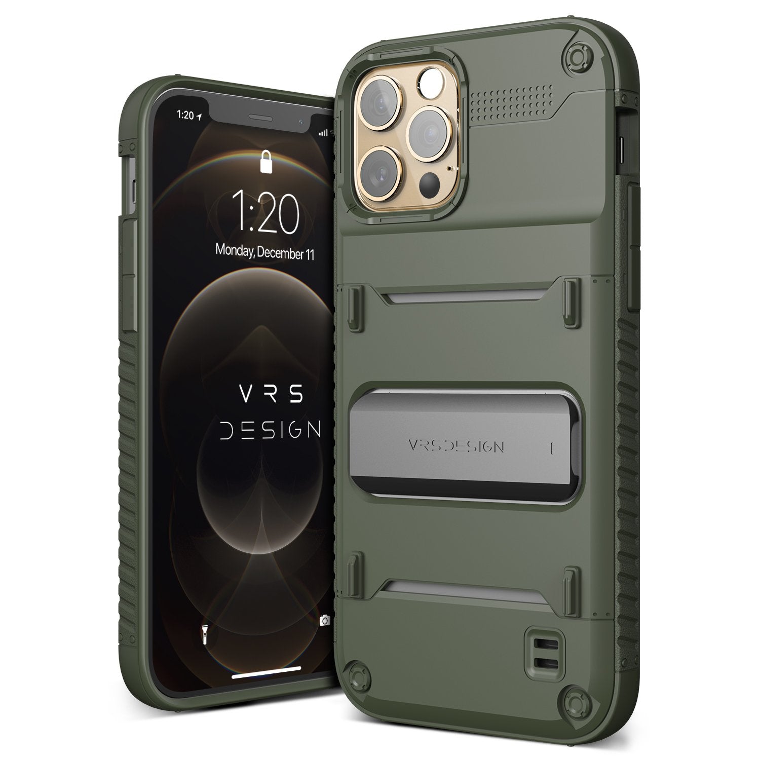 iPhone 12 Pro rugged Quickstand case with multiple durable and convenient Kicstand with sleek minimalist look by VRS Design