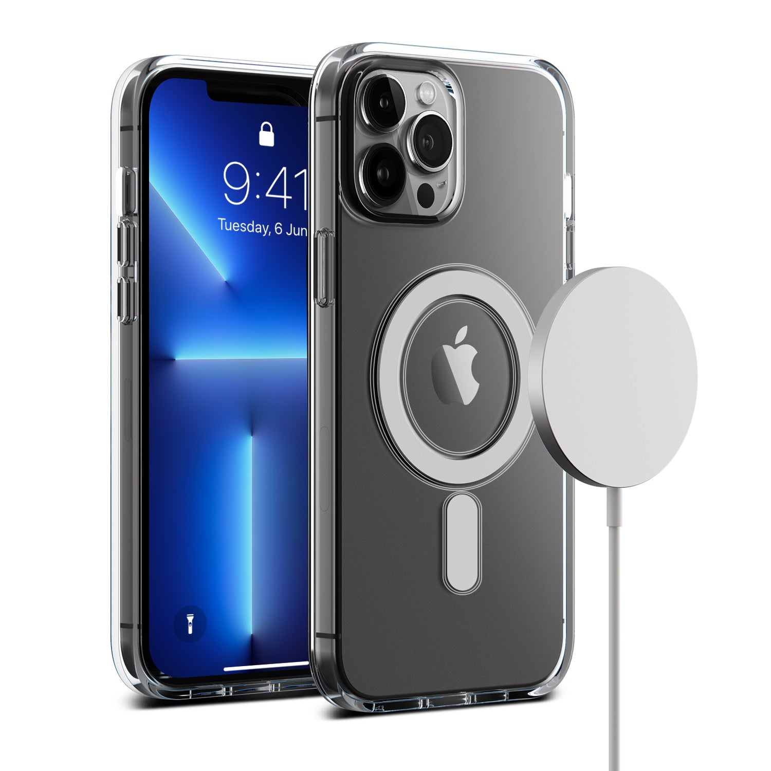Apple 13 Pro Max rugged MagSafe clear case with multiple durable protection sleek minimalist look by VRS Design